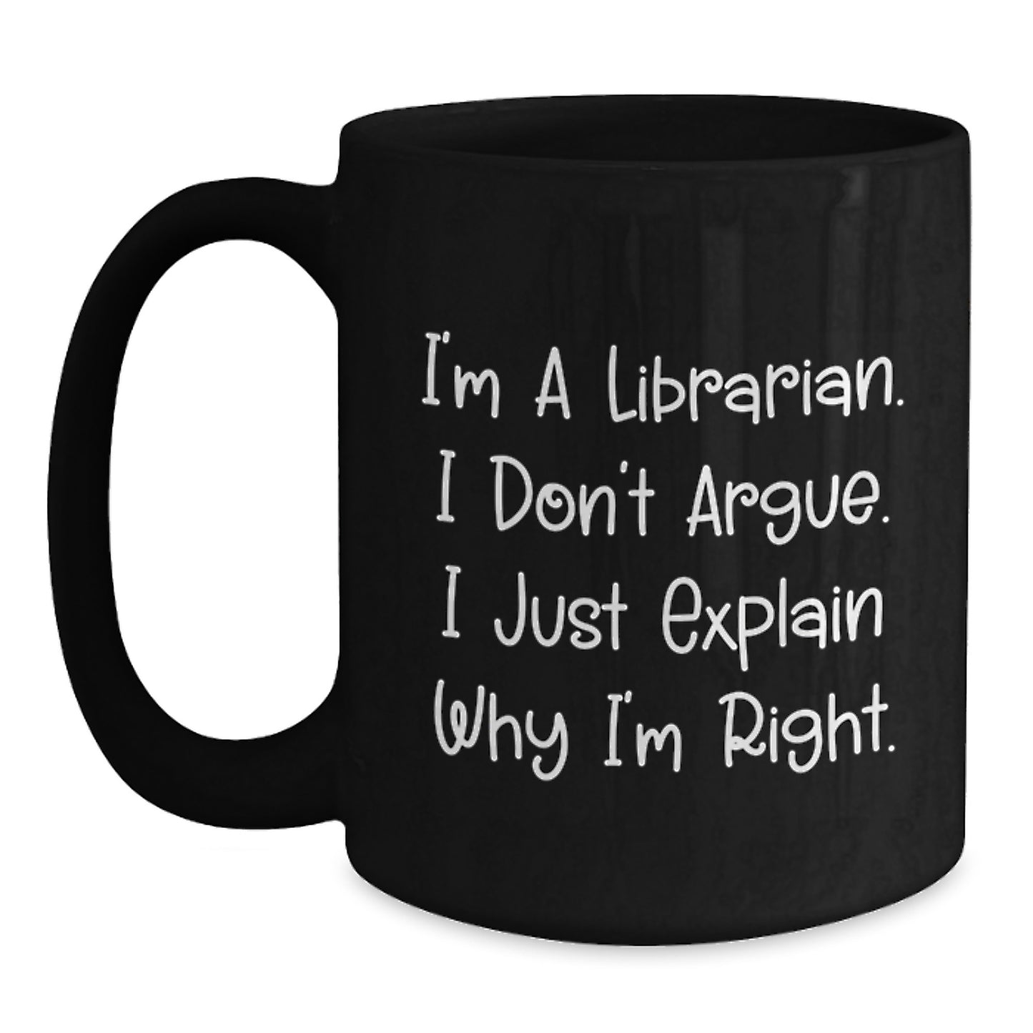 Funny Librarian Gifts from Men, Gifts for Librarian Women on Mother's Day Unique Black Coffee Mugs - Main