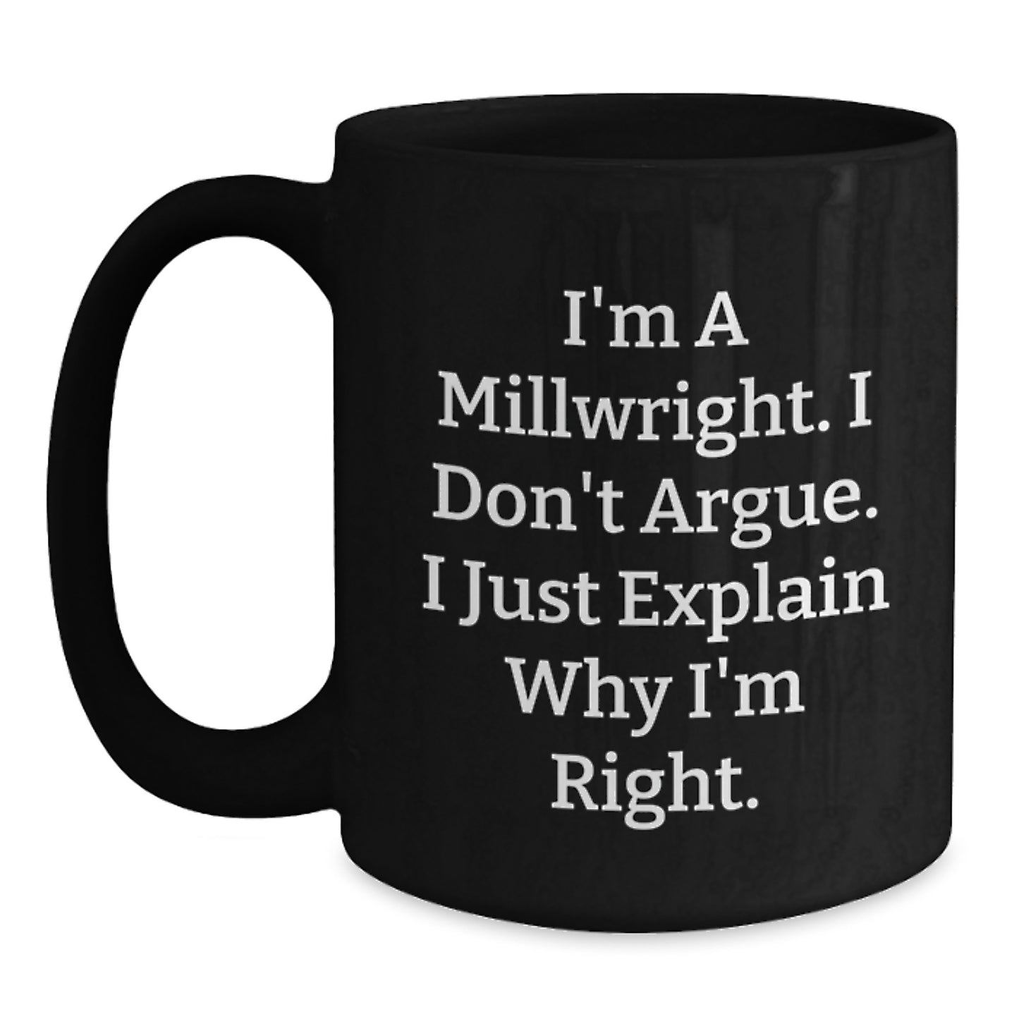 Funny Millwright Gifts for Valentine's, Black Coffee Mugs from Friends, Loved Ones for Husband, Sweetheart, or Coworker - Main