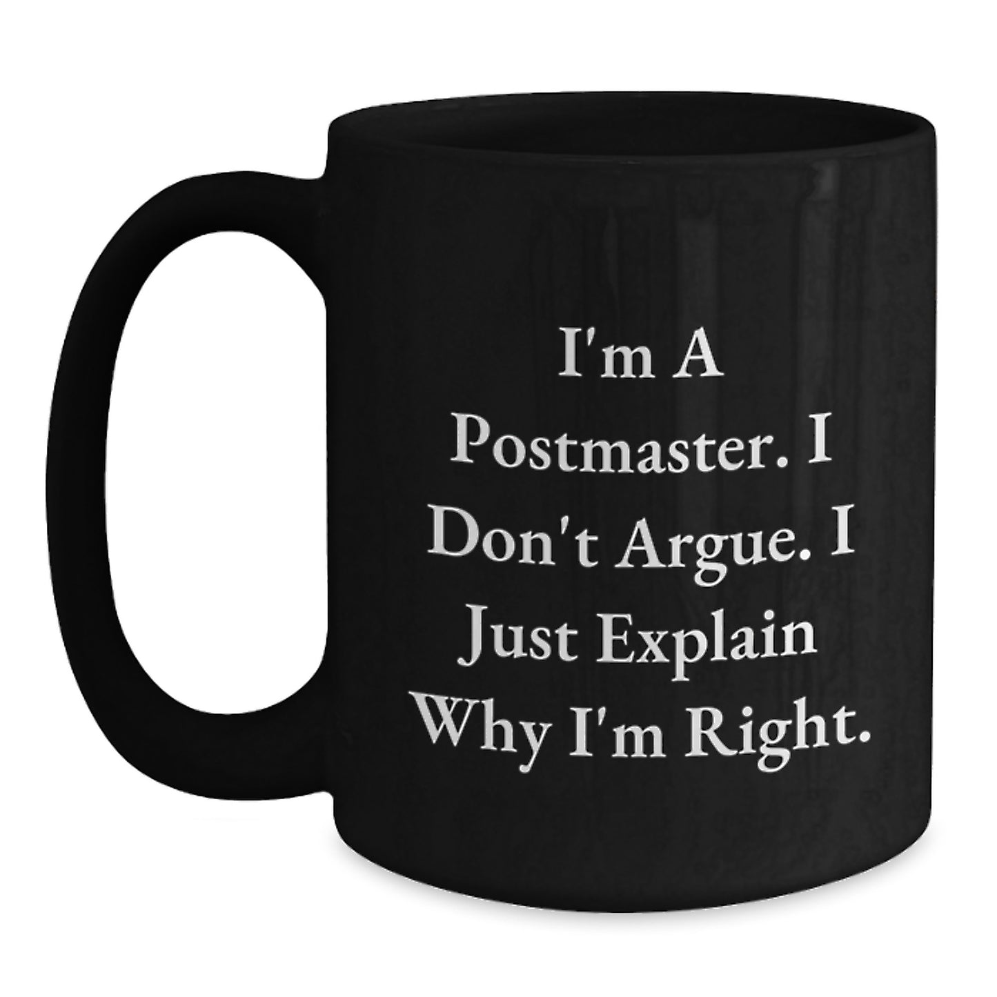 Birthday Gift Postmaster Black Coffee Mug for Her Present Ceramic - Main