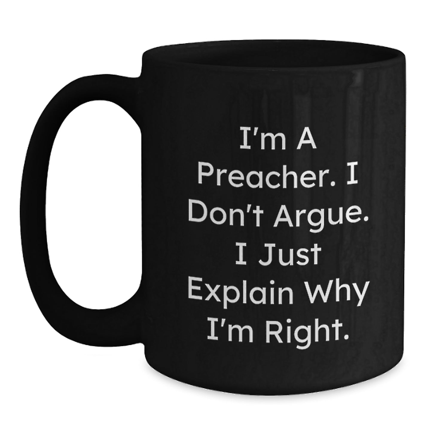 Preacher Coffee Mug Funny Gift for Preacher from Family Friends, Inspirational Graduation Unique Mug for Men Women - Main