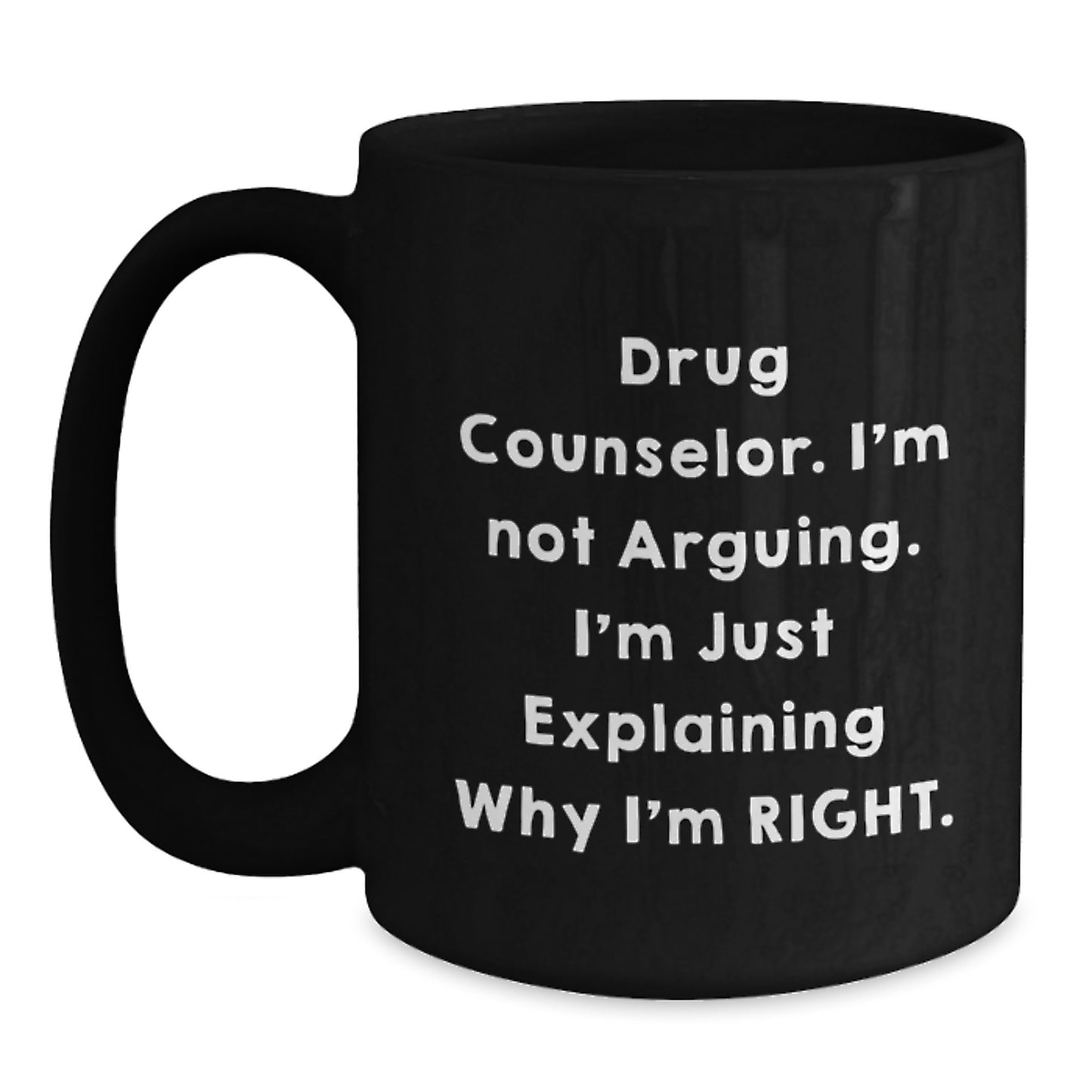 Drug Counselor Keepsake Black Coffee Mug for Him Birthday Gift - Main