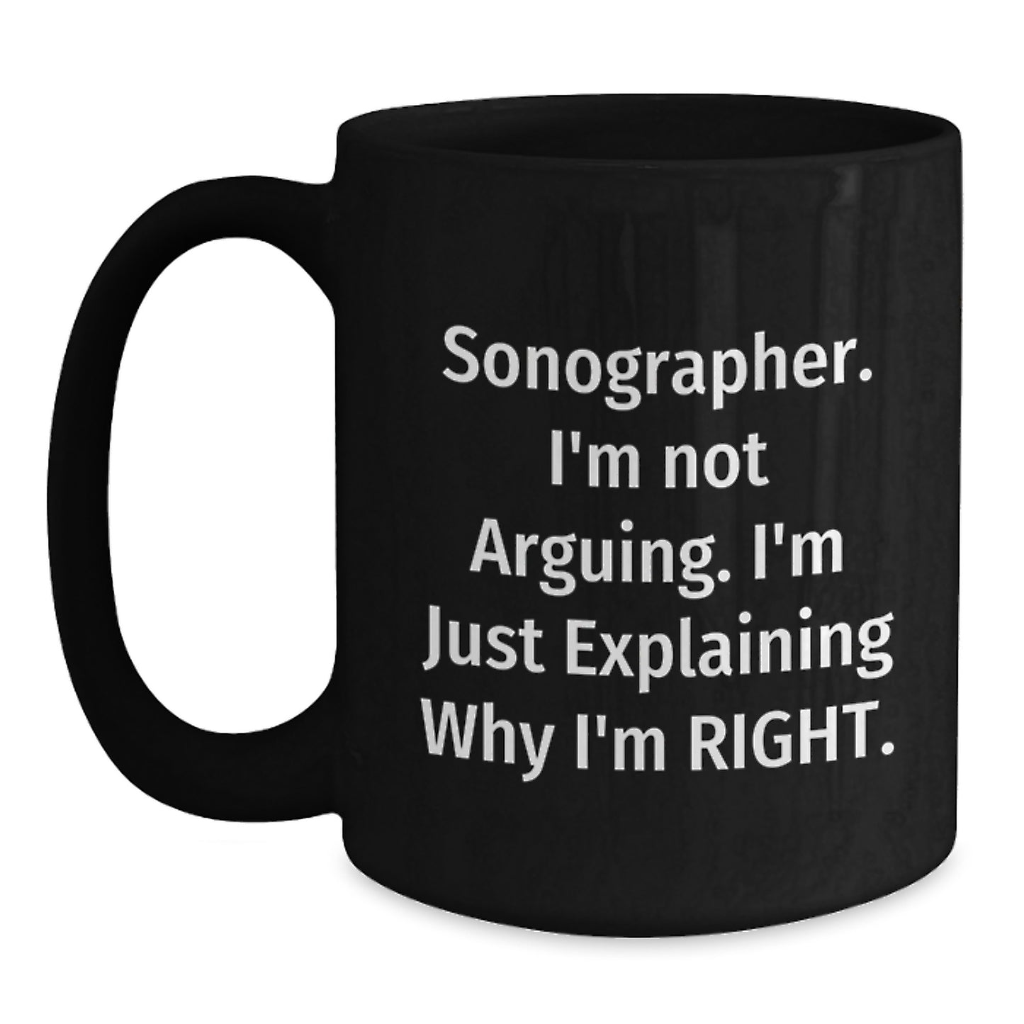 Funny Sonographer Gifts for the Win, Black Coffee Mug, Graduation Unique Gifts from Friends to Sonographer - Main