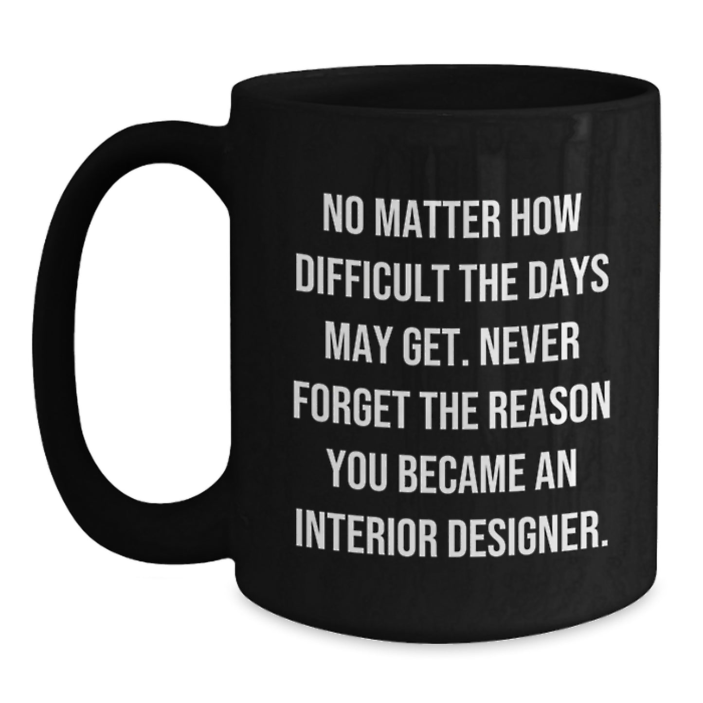 Inspirational Gifts from Family to Interior Designer Friends, Unique Graduation Unique Gifts, Black Coffee Mug - Never Forget The Reason You Became - Funny Quote - Main