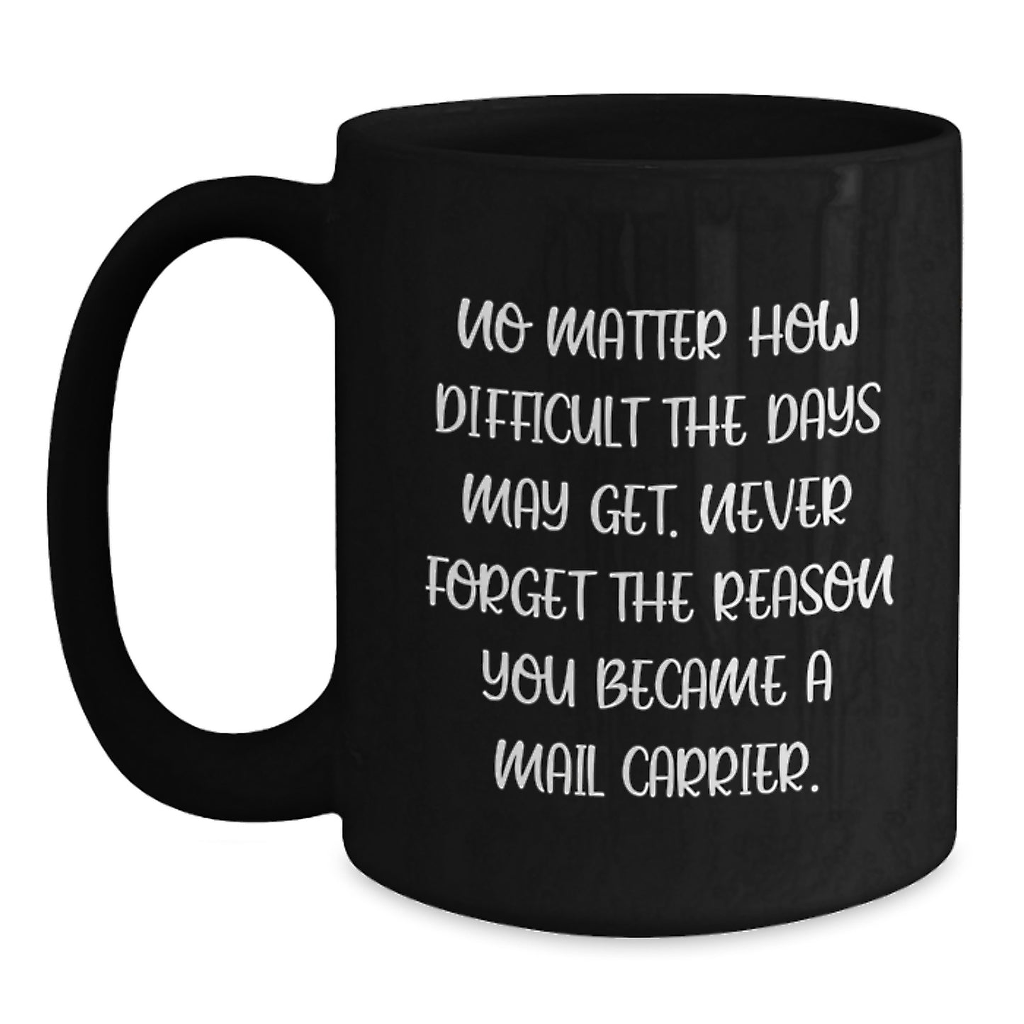Inspirational Mail Carrier Gifts for Mail Carrier from Family Friends - Black Coffee Mug - Never Forget The Reason You Became A Mail Carrier - Main