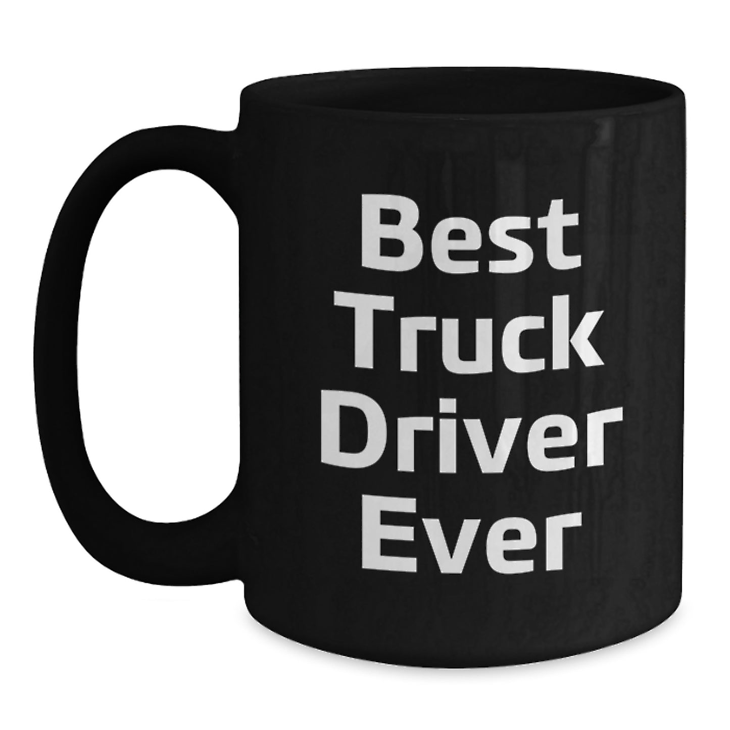 Funny Gifts for Truck Drivers, Black Coffee Mug, Best Truck Driver Ever, Christmas Unique Gifts from Friends - Main
