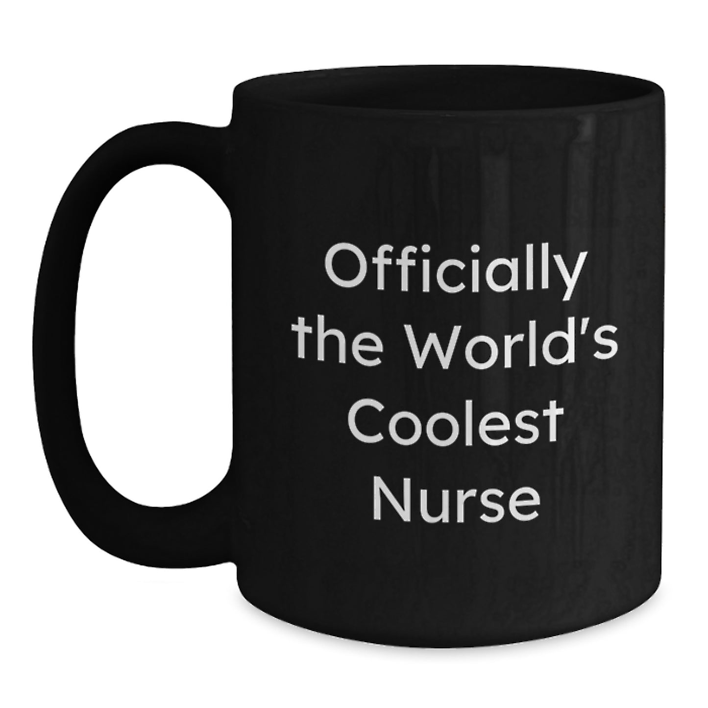 Graduation Gift for Her Nurse Black Coffee Mug Officially The World's - Main