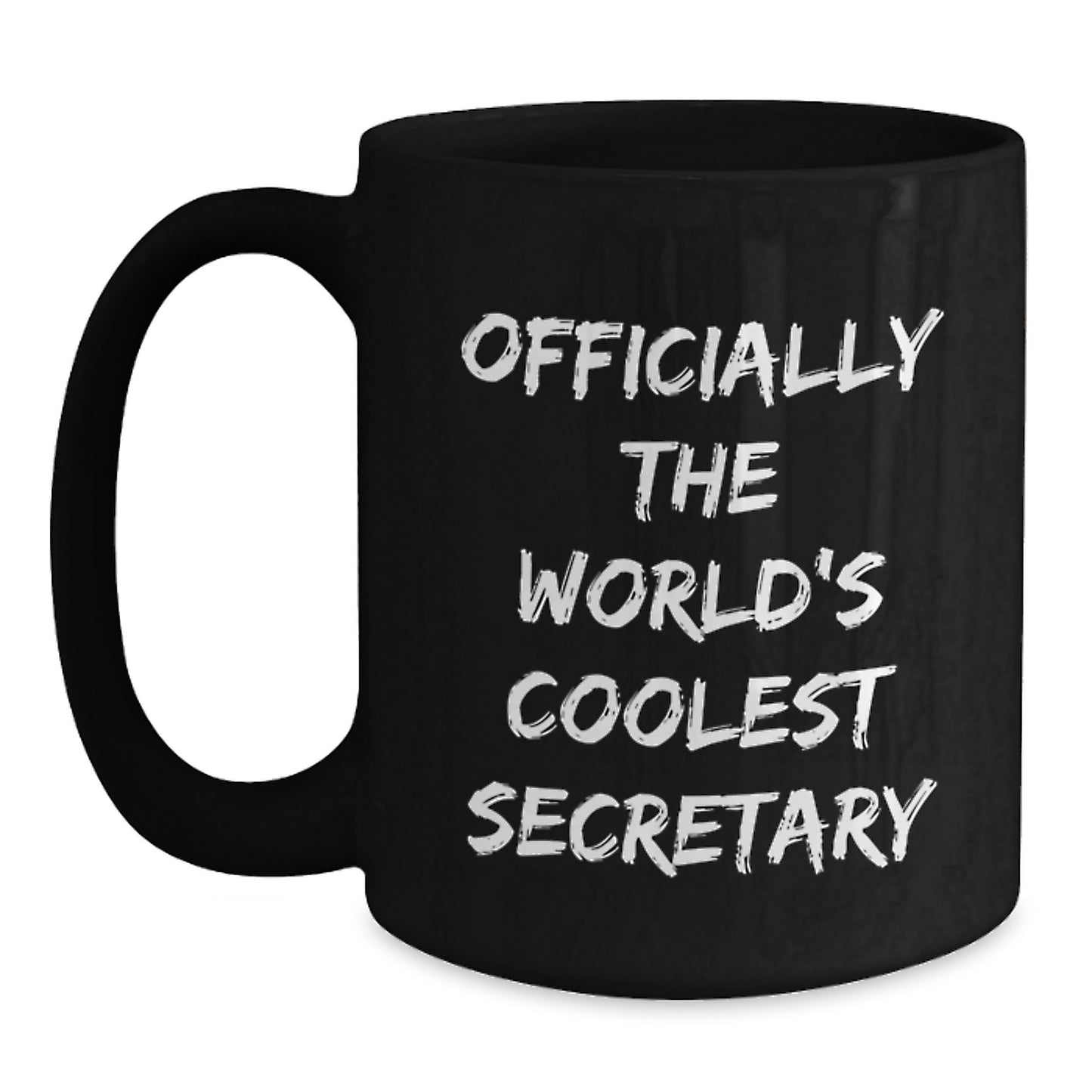 Funny Secretary Gifts from Friends, Black Coffee Mug for World's Coolest Secretary, Graduation Unique - Main