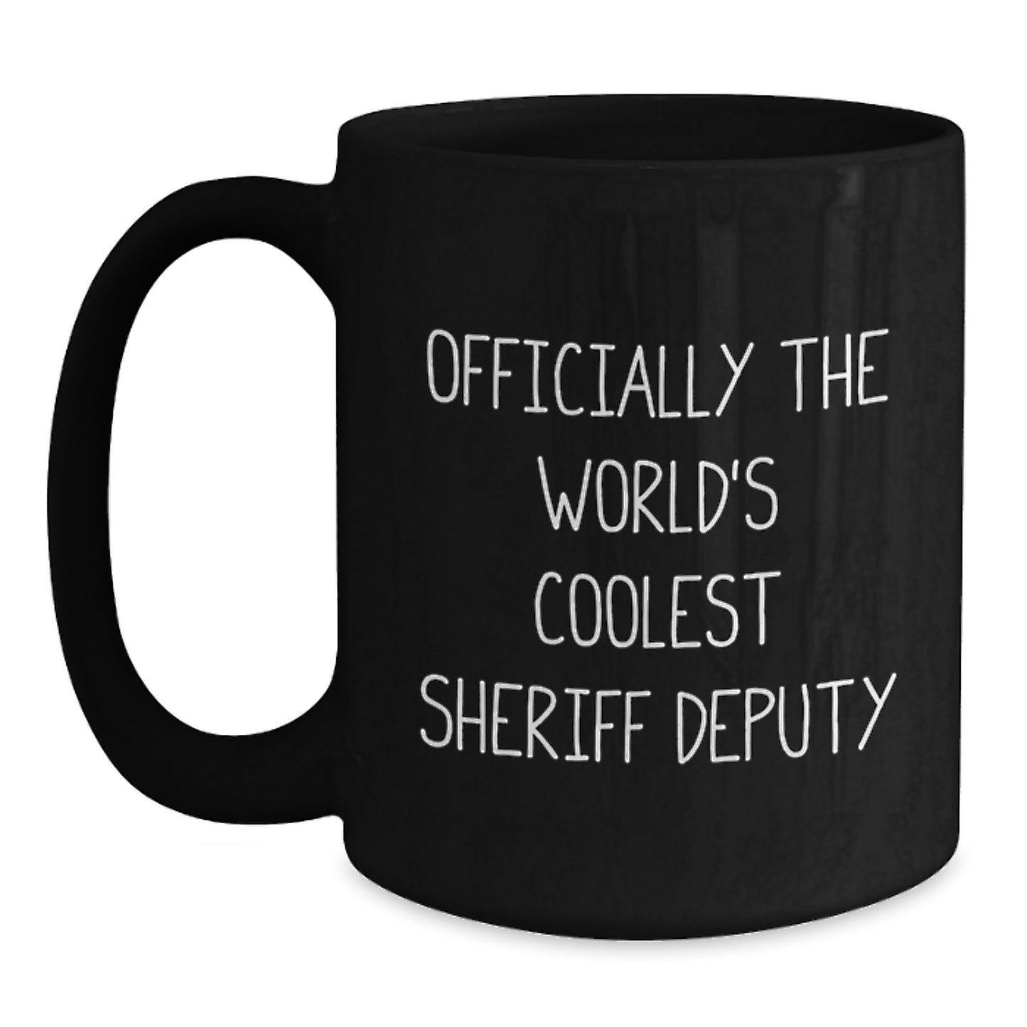 Sheriff Deputy Keepsake Black Coffee Mug for Him Birthday Gift - Main