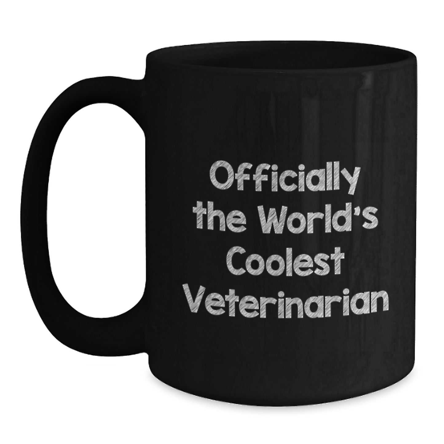 Funny Veterinarian Gifts for Graduation, Black Coffee Mug, 'Officially The World's Coolest Veterinarian' Quote Gifts from Family to Veterinarian - Main