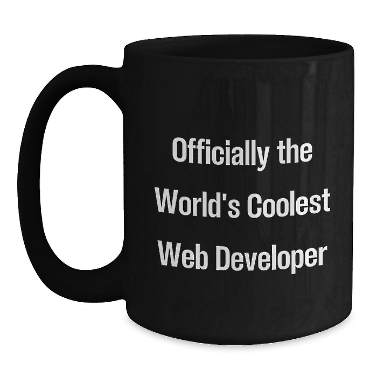 Funny Web Developer Gifts for Men Friends - Officially The World's Coolest Web Developer Black Coffee Mug - Main
