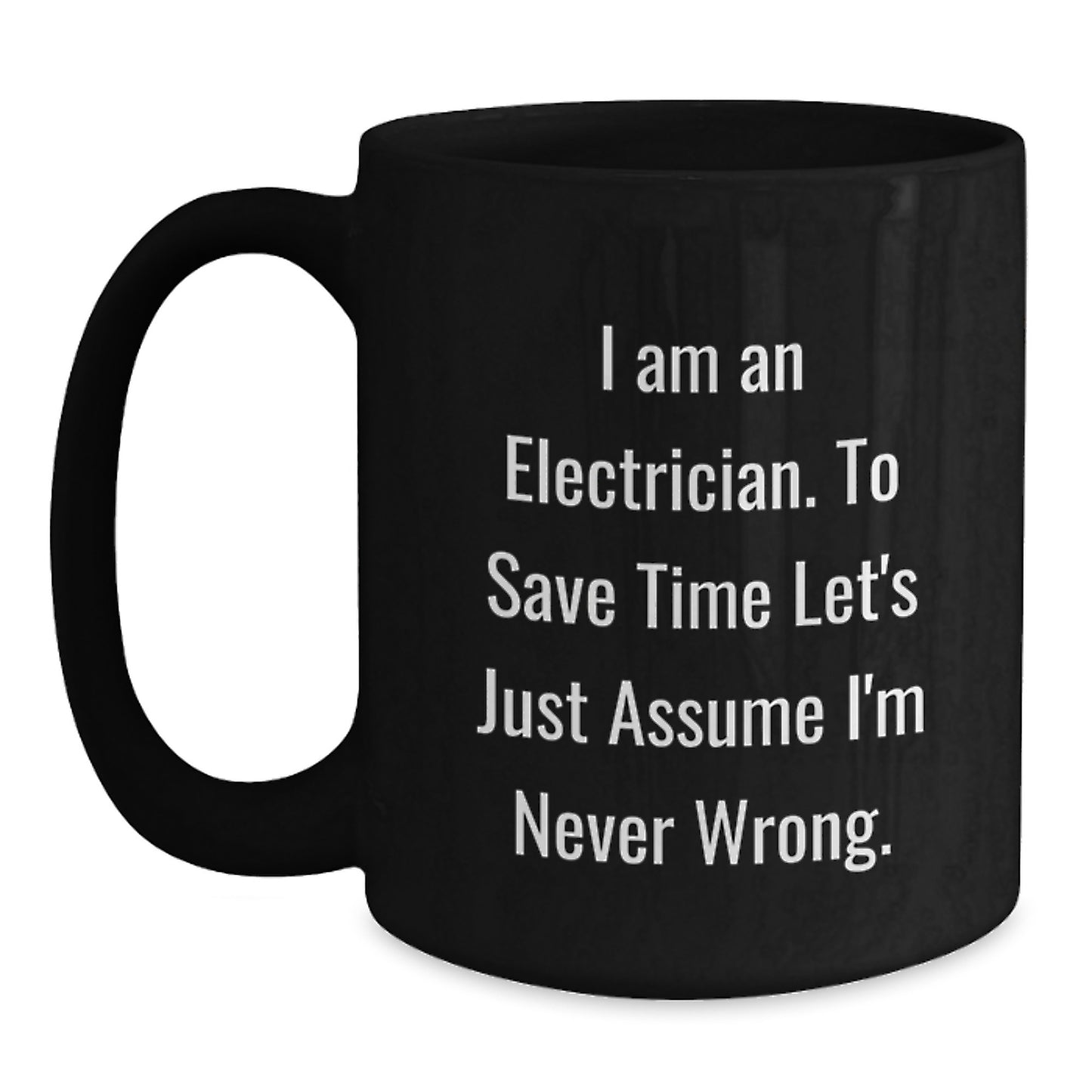 Electrician Keepsake Black Coffee Mug for Him Birthday Gift - Main