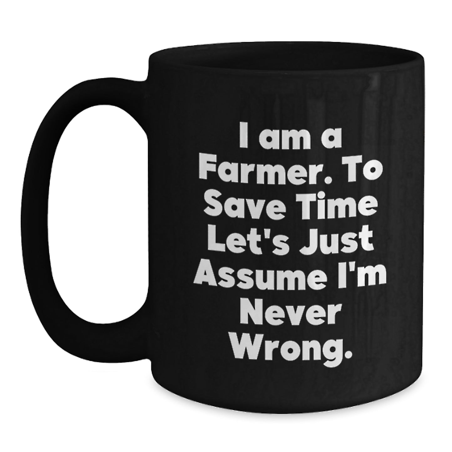 For Him Keepsake Farmer Premium Black Coffee Mug 11oz Birthday Gift - Main