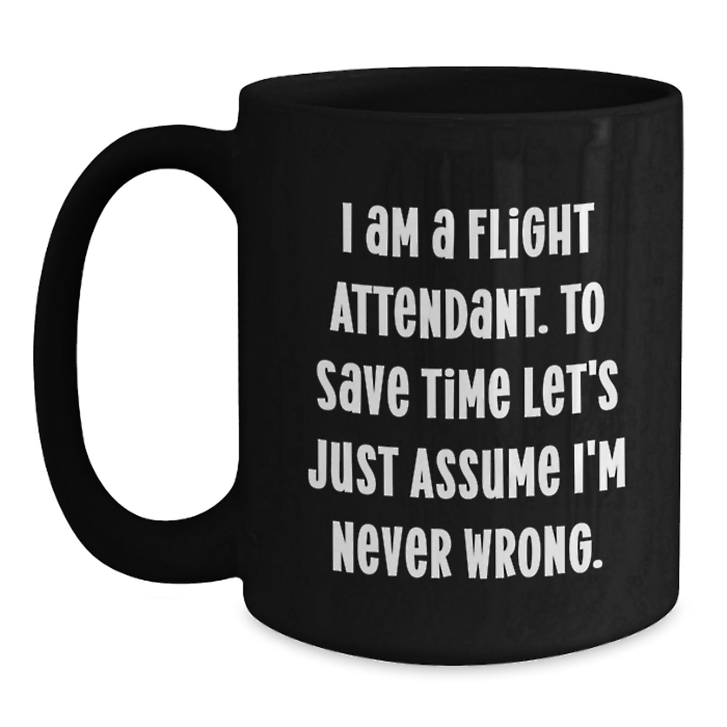Birthday Gift for Her Flight Attendant Black Coffee Mug Present - Main