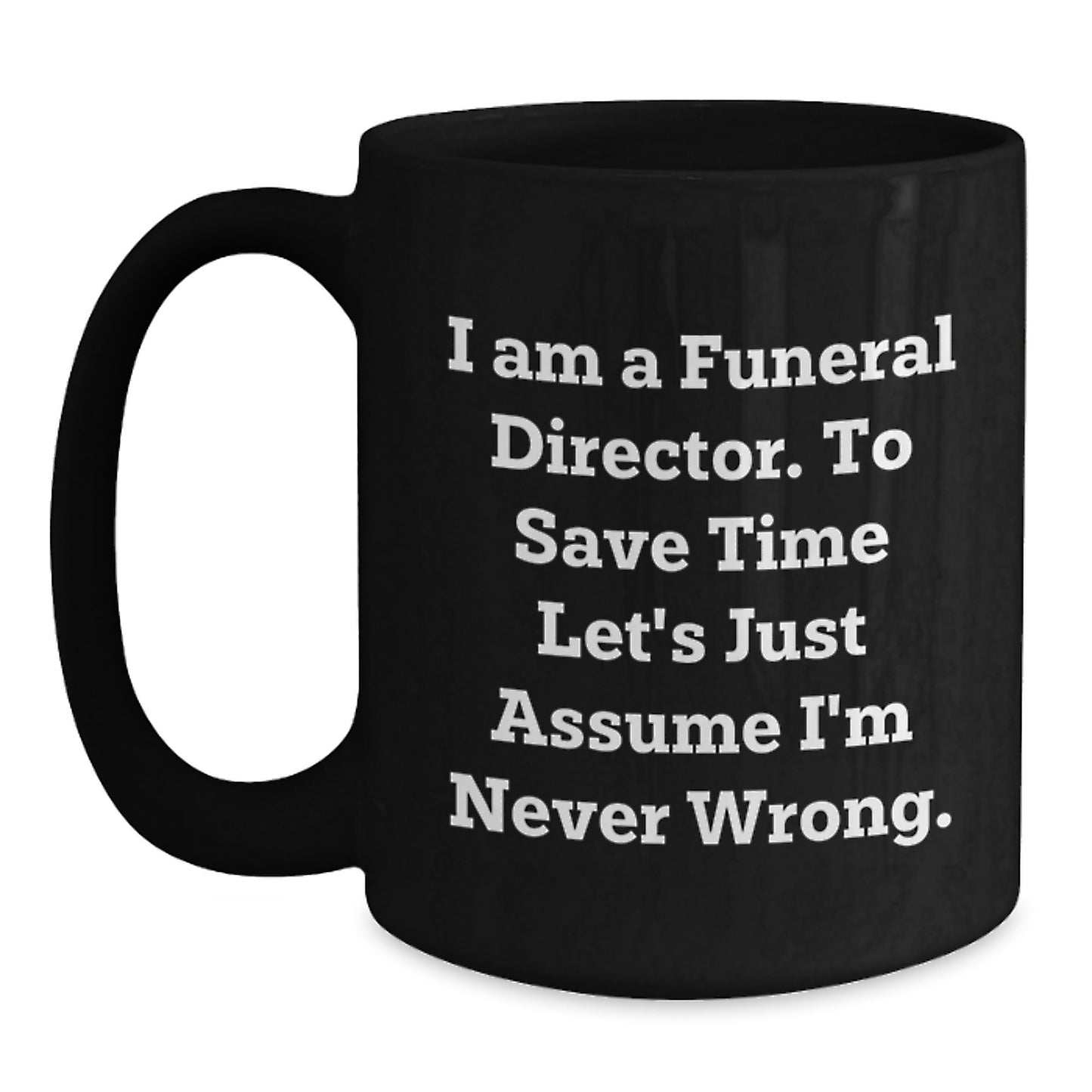 Funeral Director Keepsake Black Coffee Mug for Him Birthday Gift - Main