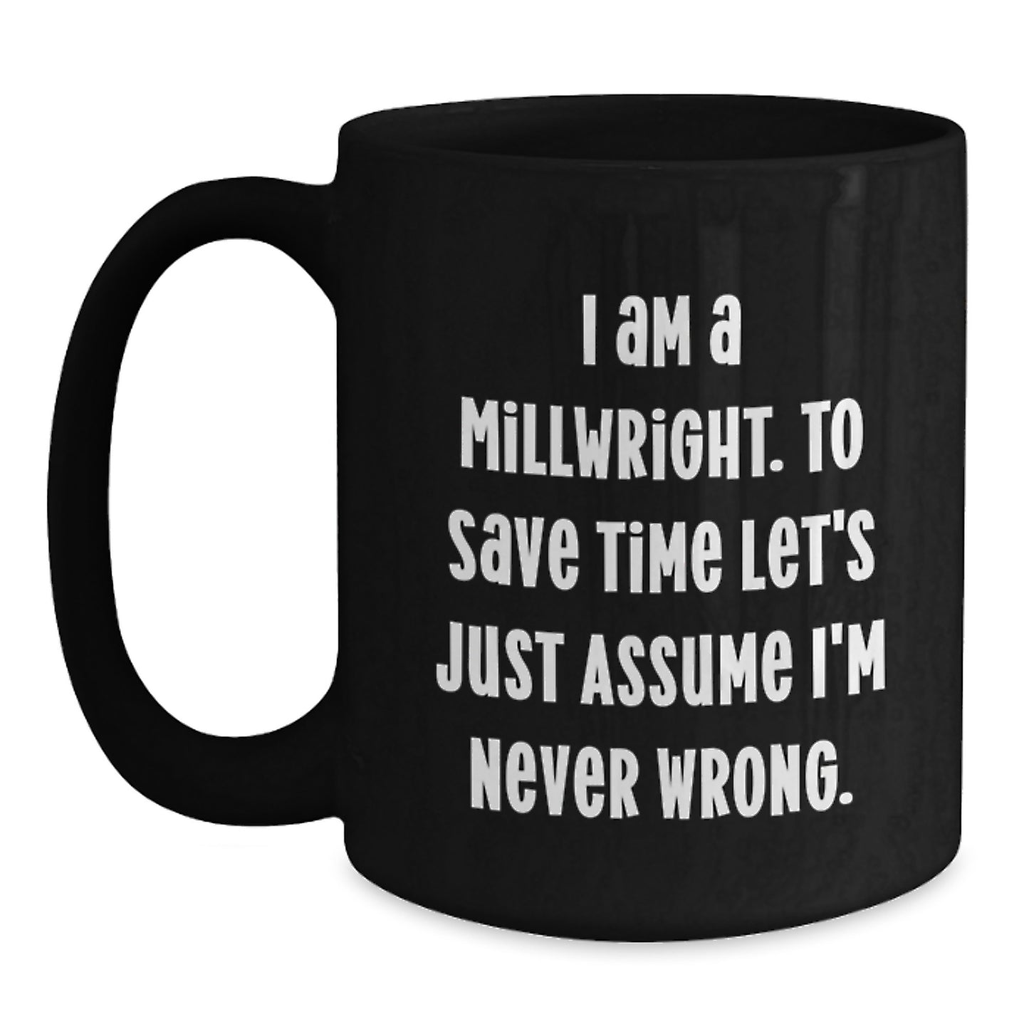 For Him Keepsake Millwright Black Coffee Mug Birthday Gift - Main