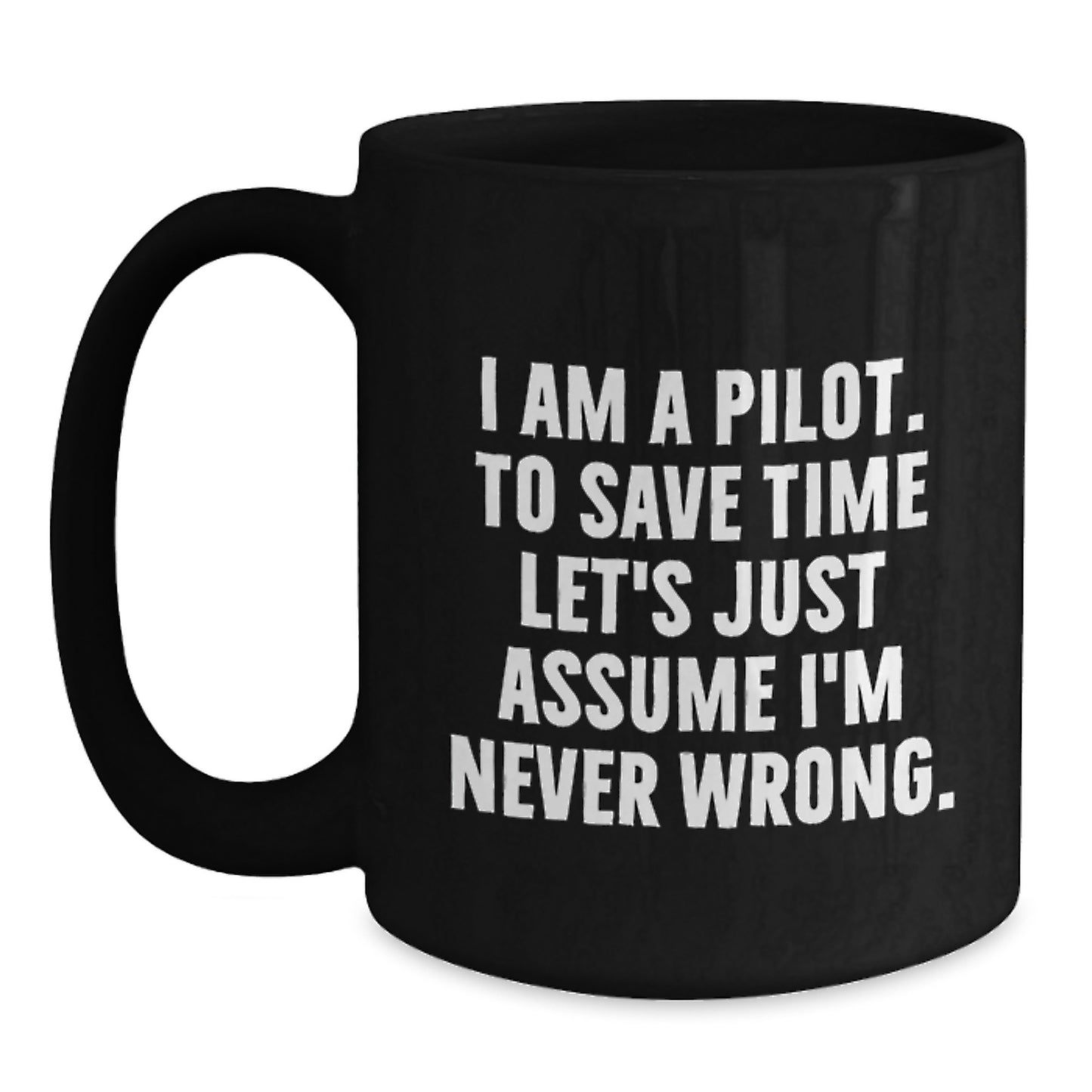 Pilot Black Coffee Mug Ceramic Keepsake Birthday Gift for Him - Main