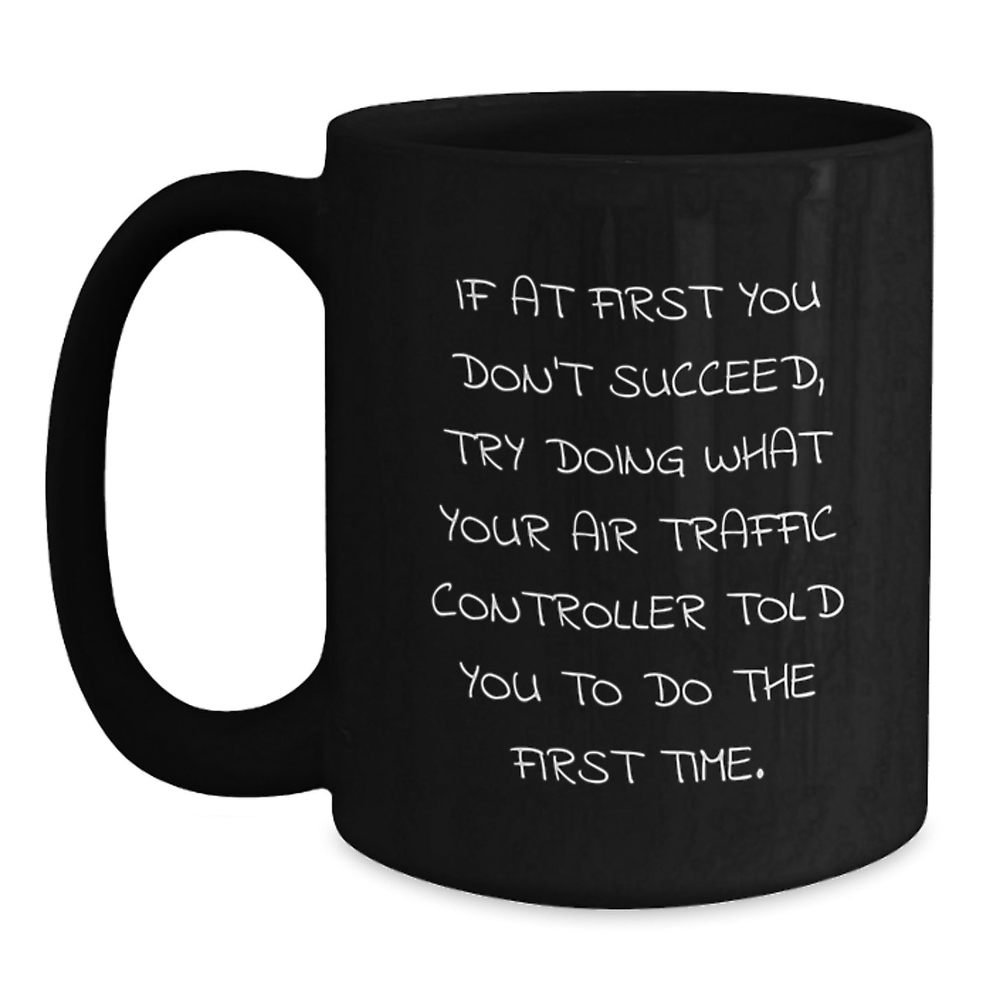 Air Traffic Controller Keepsake Black Coffee Mug Birthday Gift for Him - Main