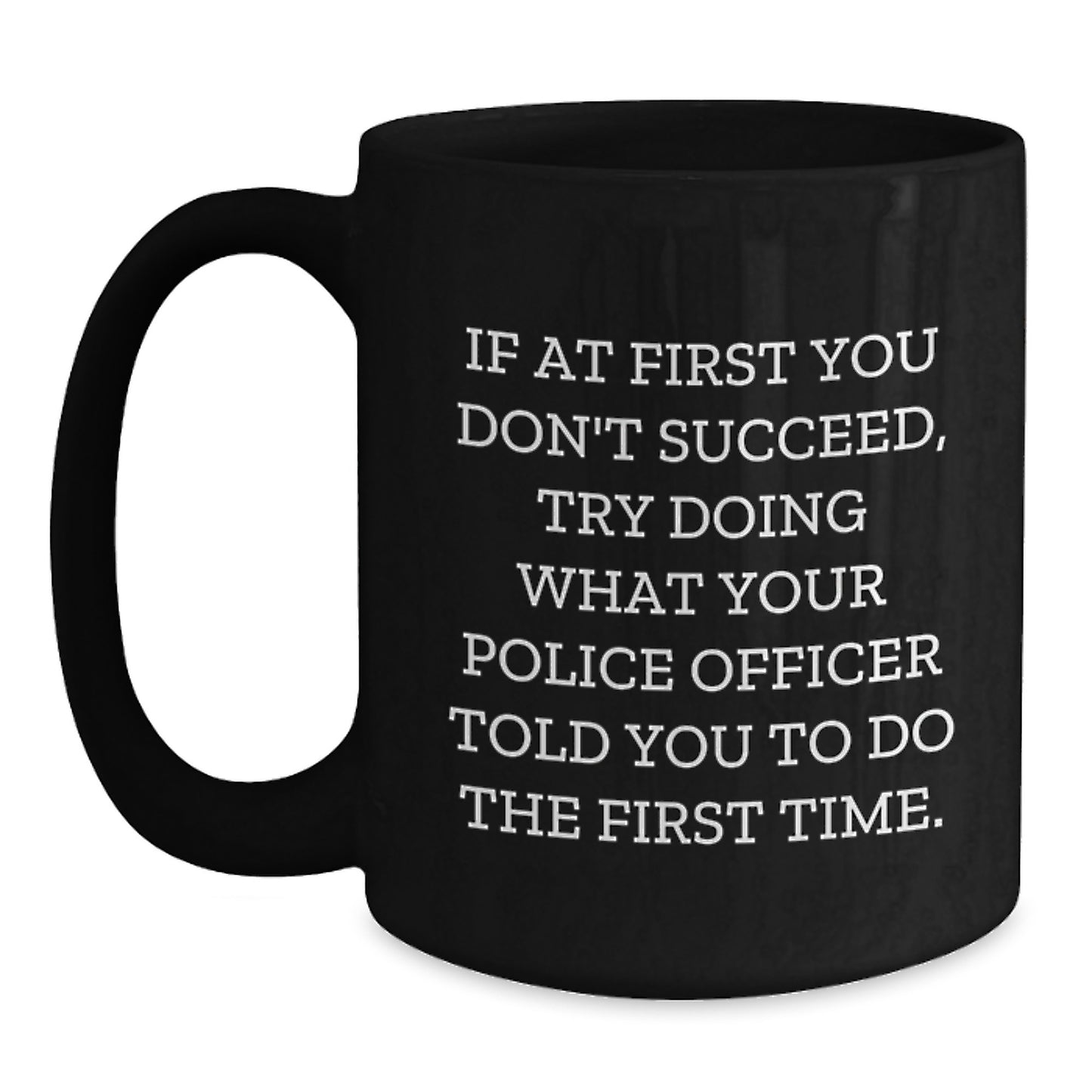 Police Officer Ceramic Black Coffee Mug Keepsake Birthday Gift for Him - Main