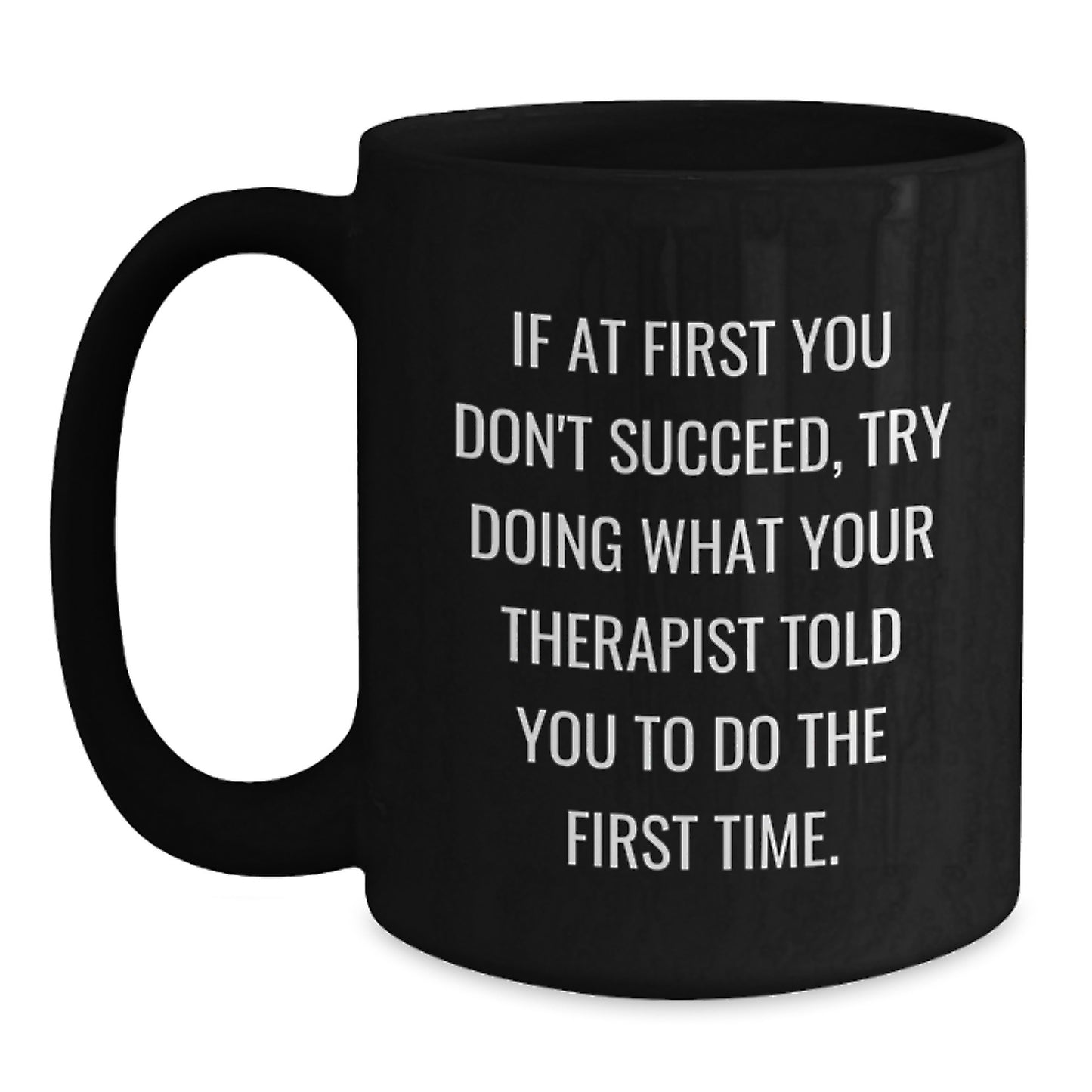 Therapist Keepsake Black Coffee Mug for Him Birthday Gift - Main