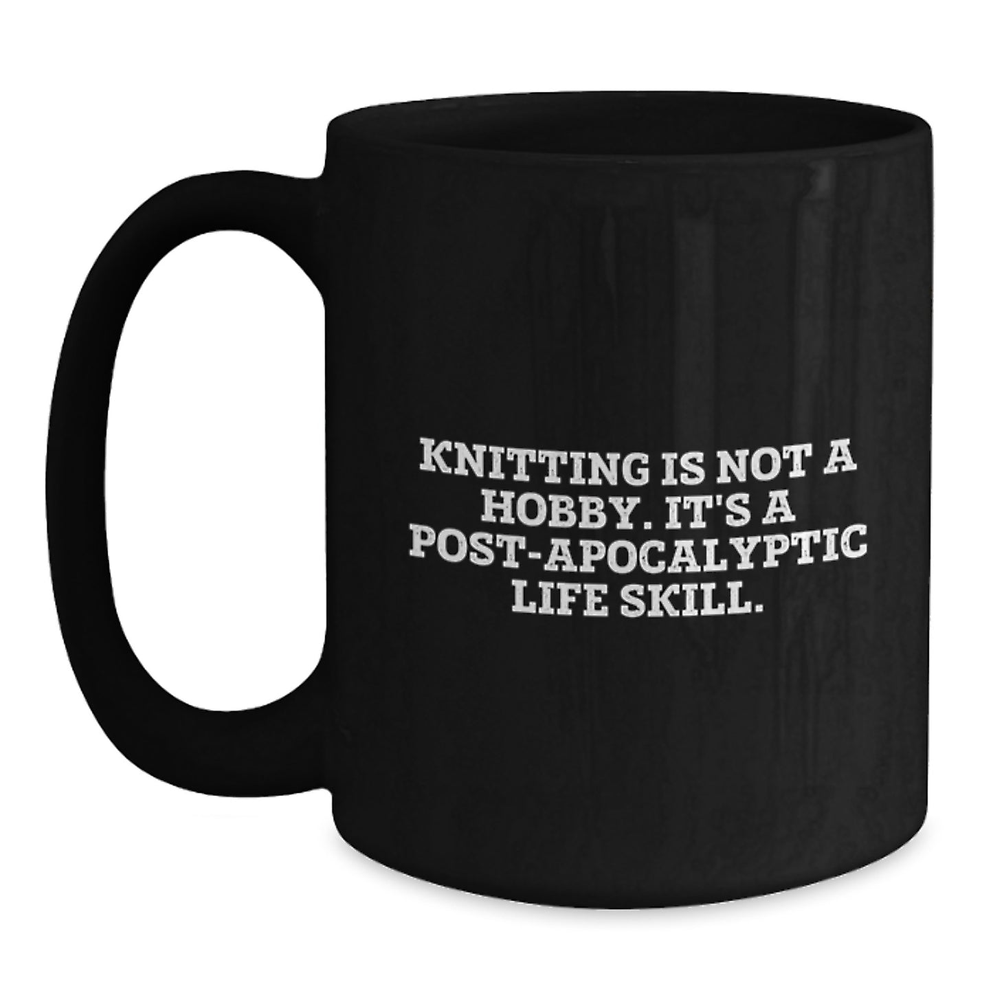Funny Knitting Humor Black Coffee Mug Gifts from Family to Graduation Day Winner Knitting Enthusiast - Main