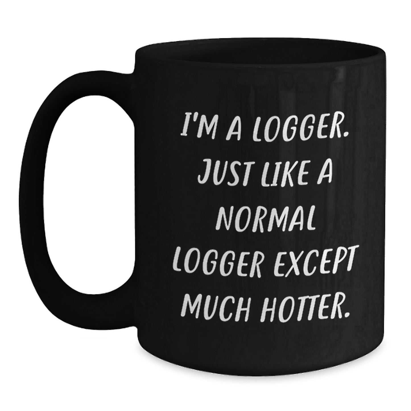 Funny Logger Valentine's Gifts for Men from Friends, Black Coffee Mug, I'm A Logger Gift - Main