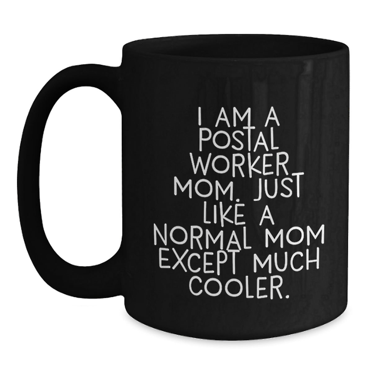 Postal Worker Keepsake Mug for Him - Black Ceramic Christmas Gift - Main