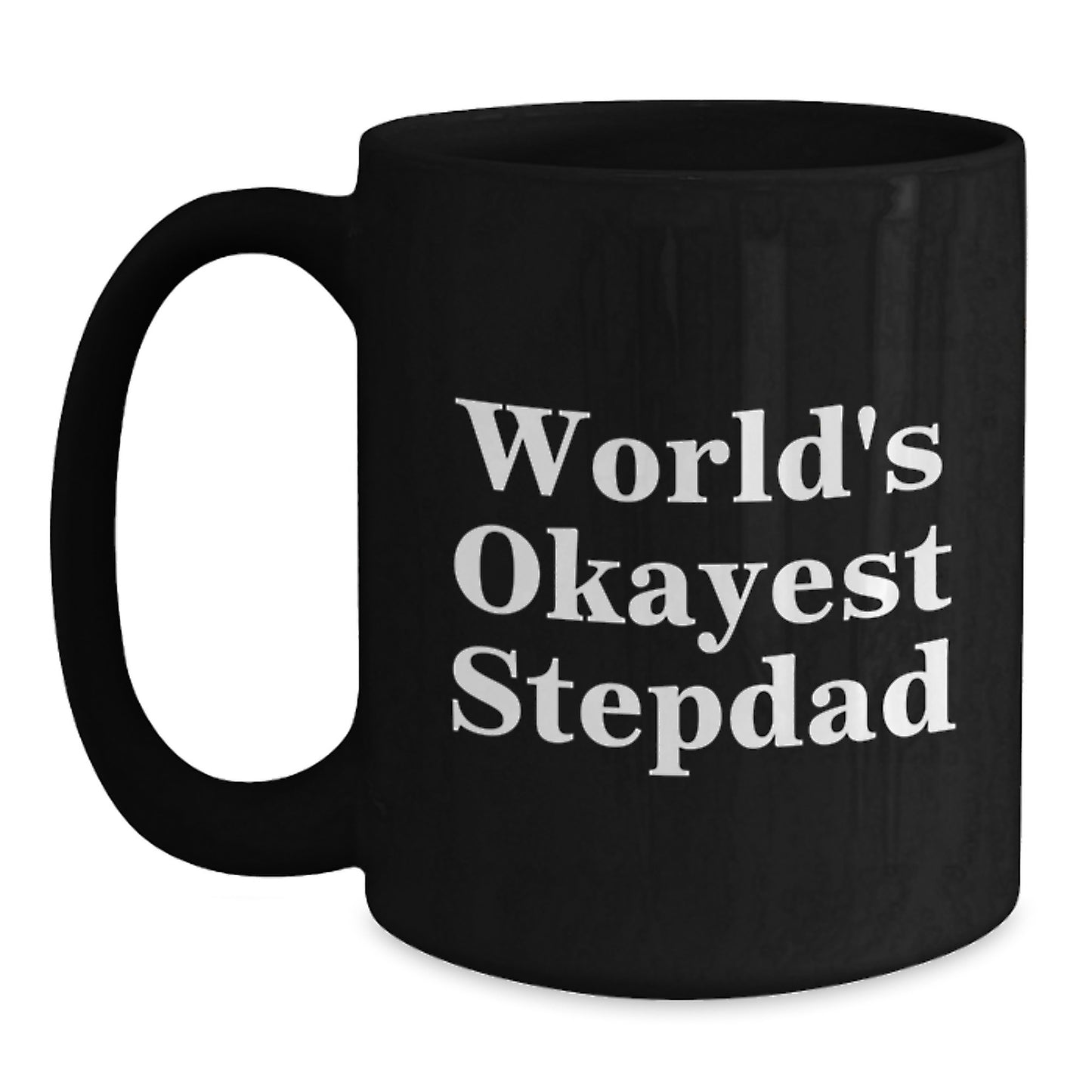 Stepdad Keepsake Premium Black Coffee Mug Birthday Gift for Him - Main