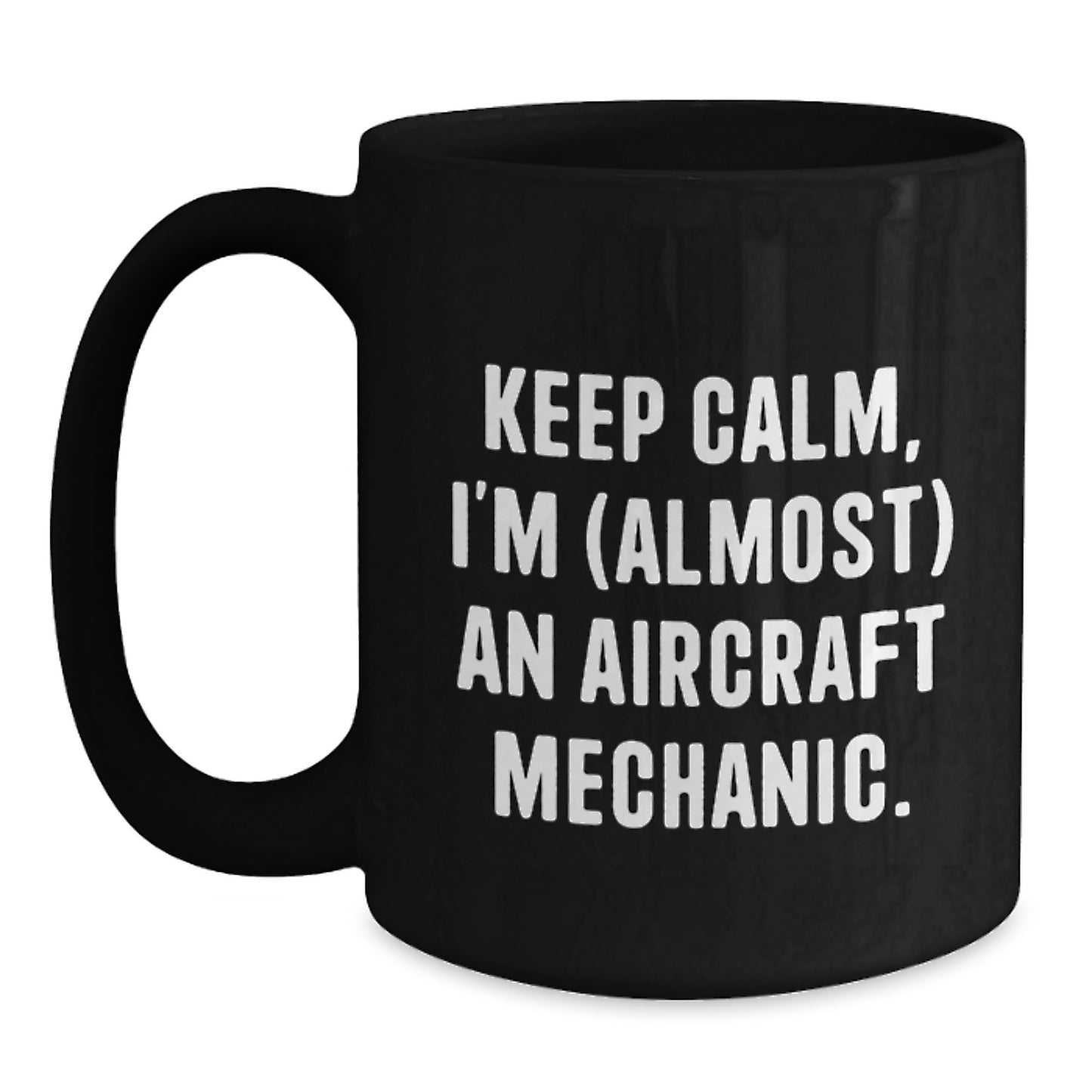 For Him Keepsake Aircraft Mechanic Black Mug – Birthday Gift - Main