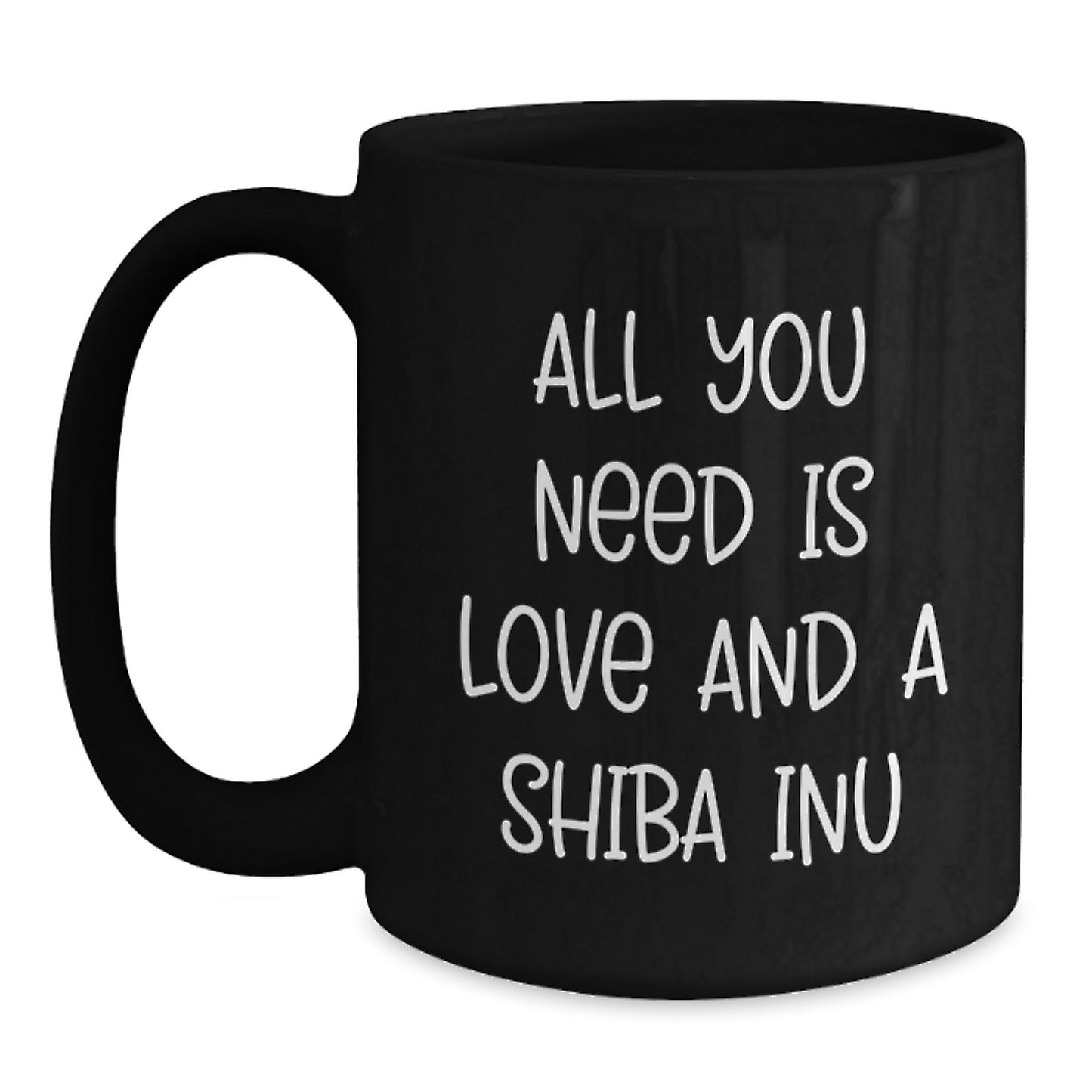 Shiba Inu Dog Lovers Rejoice Funny Black Coffee Mug Gifts from Friends and Family for Christmas Unique Presents - Main