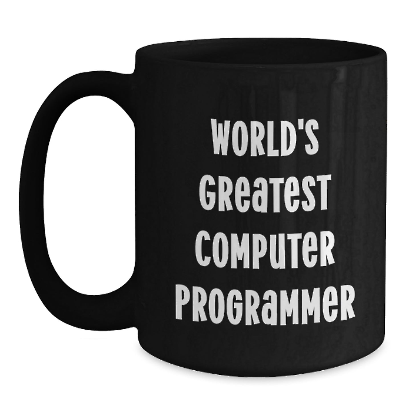 Funny Computer Programmer Gifts for Him, World's Greatest Mug, Black Coffee Mug for Programmer Dad, Father's Day Unique Gifts from Family - Main