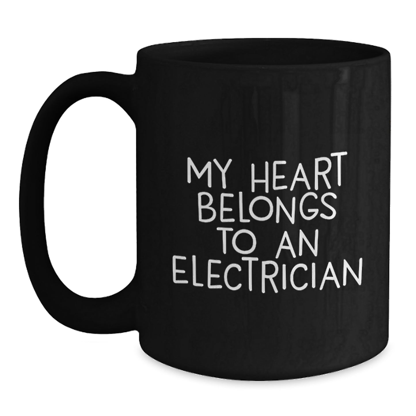 Funny Electrician Gifts from Men to Electrician Friends - 'My Heart Belongs To An Electrician' Christmas Unique Mugs for Electrician Lovers - Main