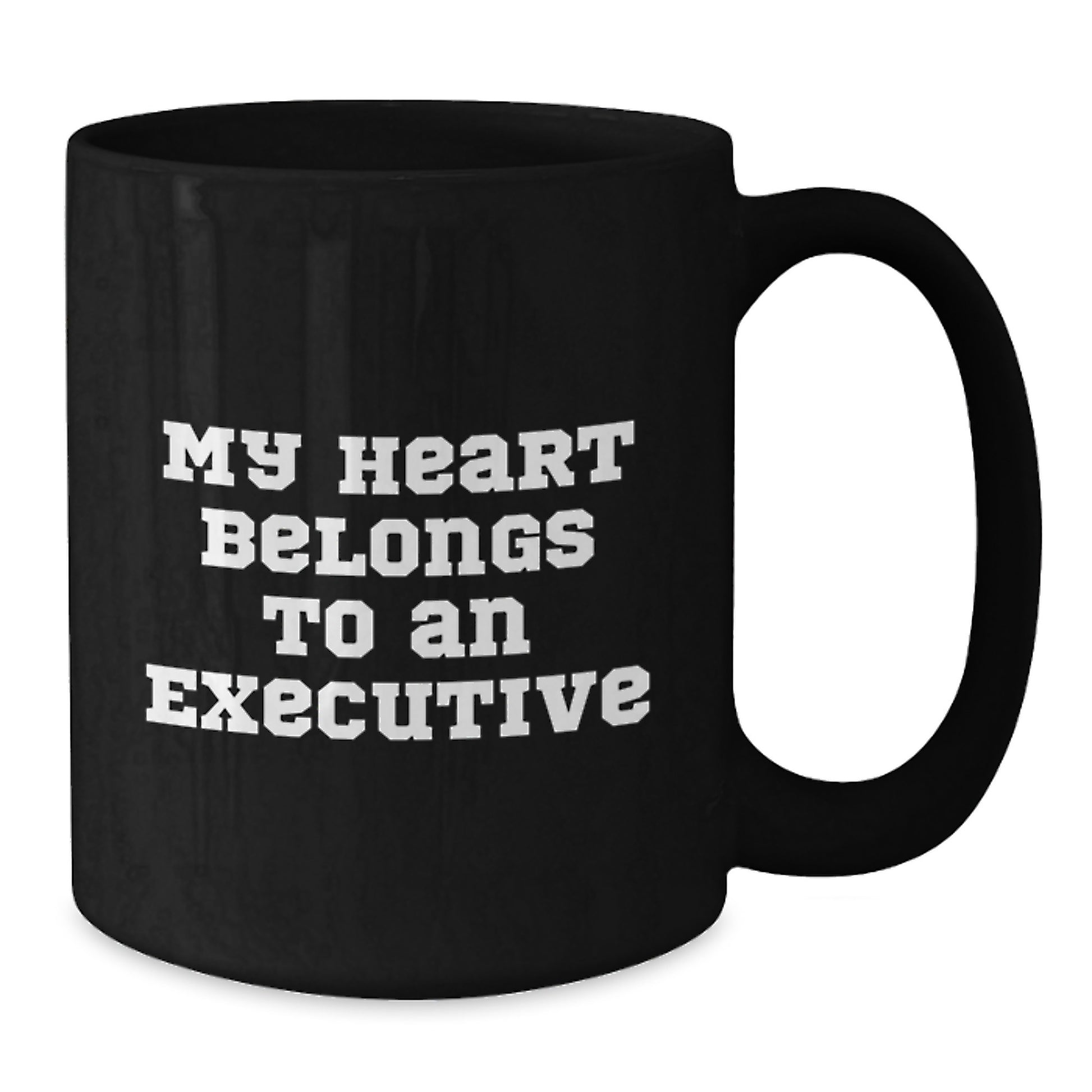 Funny Executive Gifts from Men to Executive, My Heart Belongs To An Executive Christmas Unique Gifts for Executive, Black Coffee Mug, Funny Quote for Executive - Additional