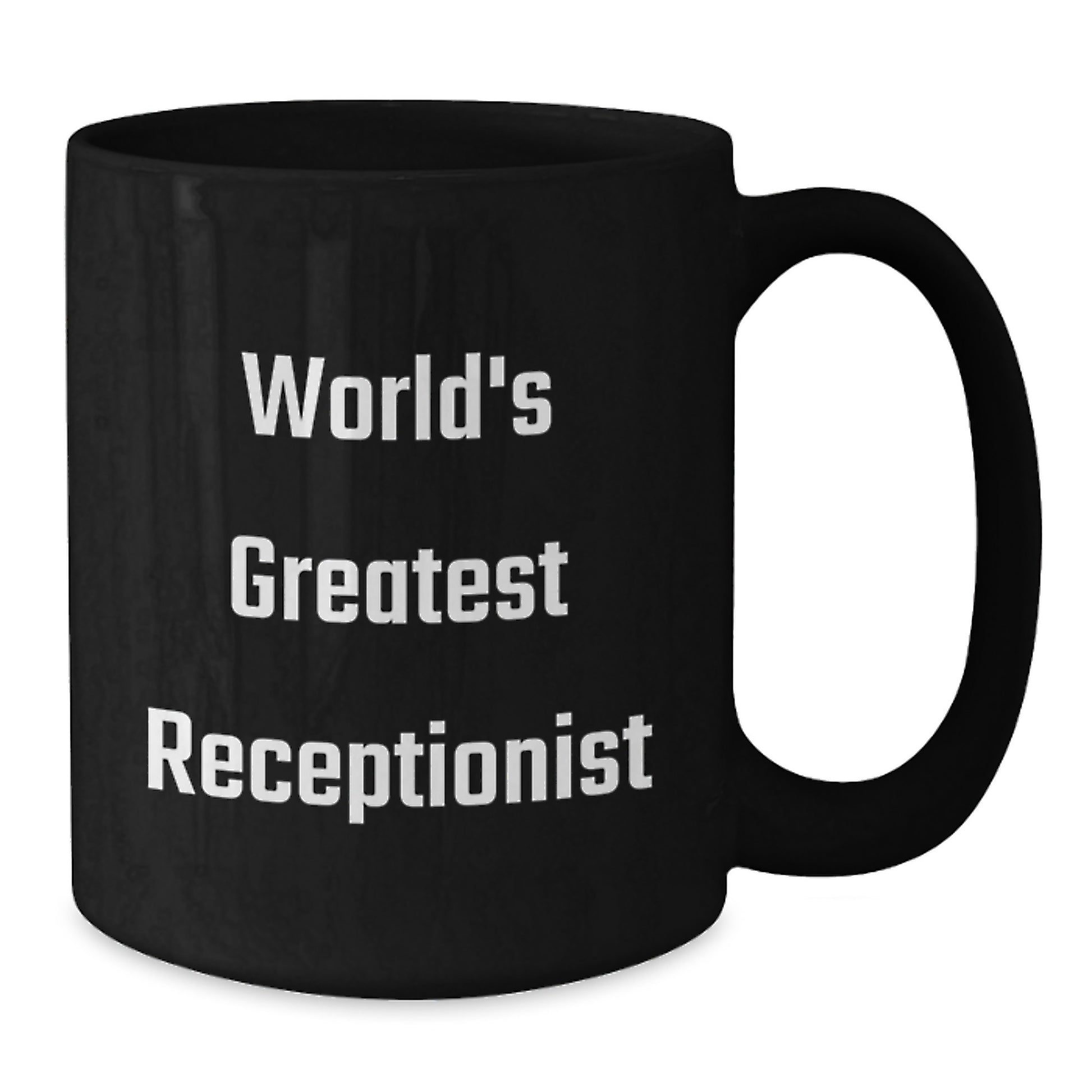 Funny Gift for Receptionist Dad, World's Greatest Receptionist Black Coffee Mug, Unique Father's Day Unique Gifts from Men to Men - Additional