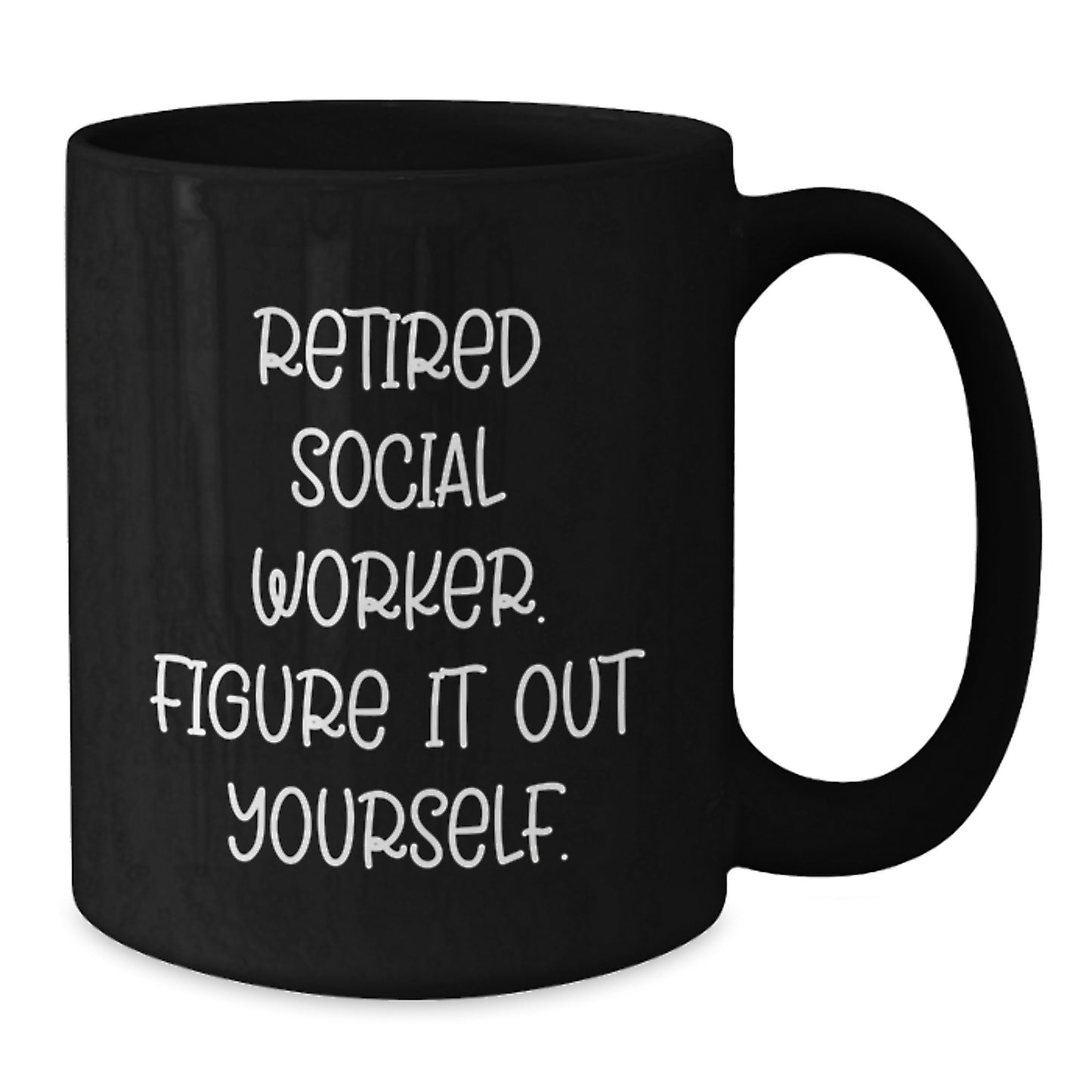 Funny Social Worker Christmas Black Coffee Mug Gifts from Friends to Social Worker, 'Figure It Out Yourself' Quote, Unique Gifts for Men Women Coworkers Family - Additional