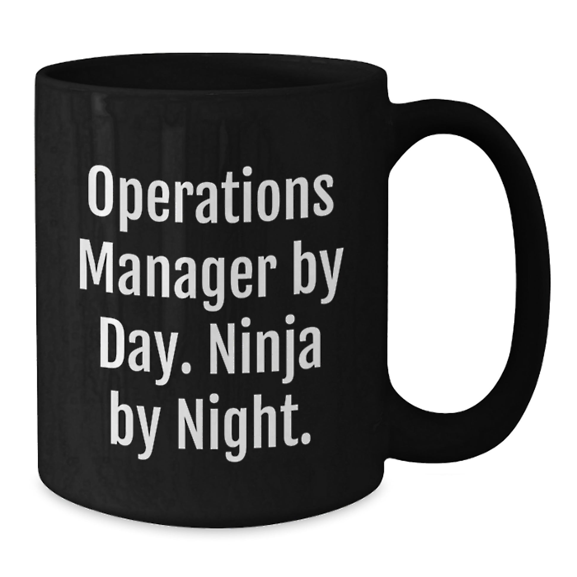 Operations Manager Christmas Unique Gifts from Friends - 'Operations Manager By Day. Ninja By Night.' Black Coffee Mug, Funny Operations Manager Gifts for Him - Additional