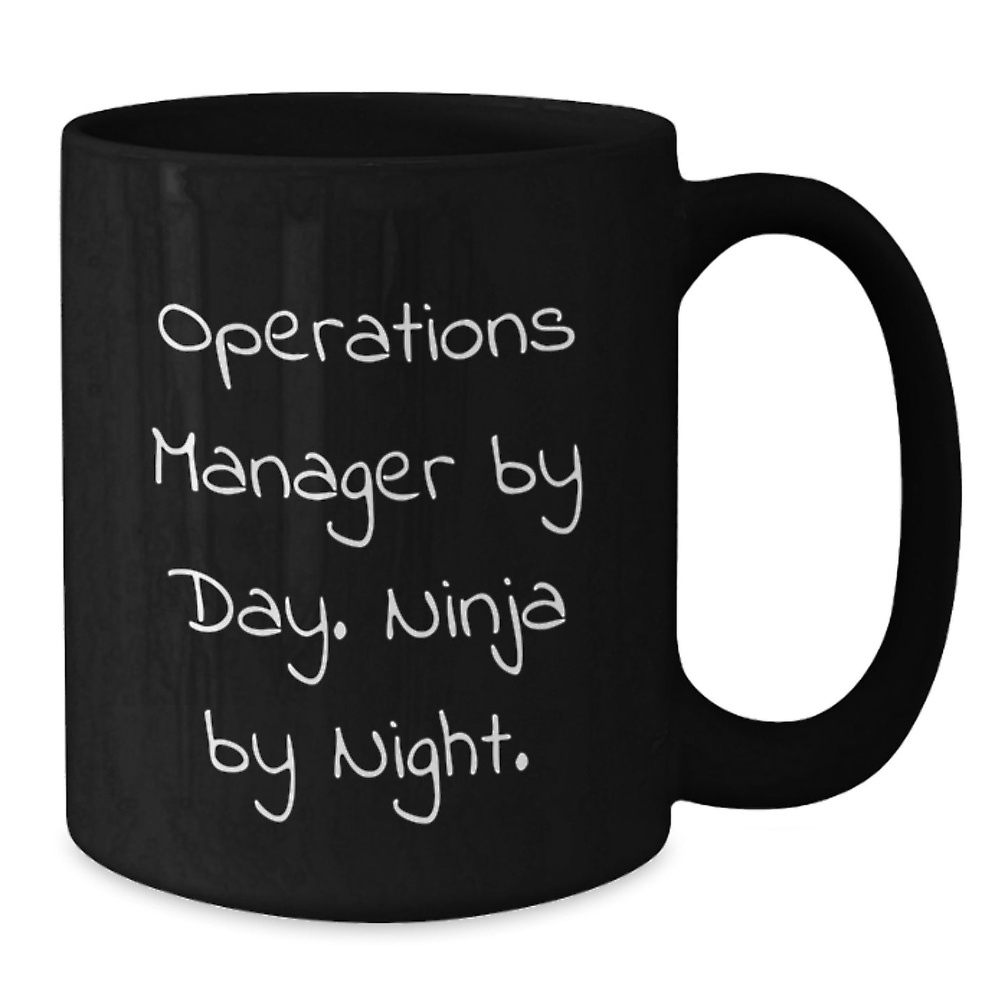 Funny Operations Manager Gifts, Black Coffee Mug, 'Operations Manager By Day. Ninja By Night.' - Gifts from Friends for Men - Additional