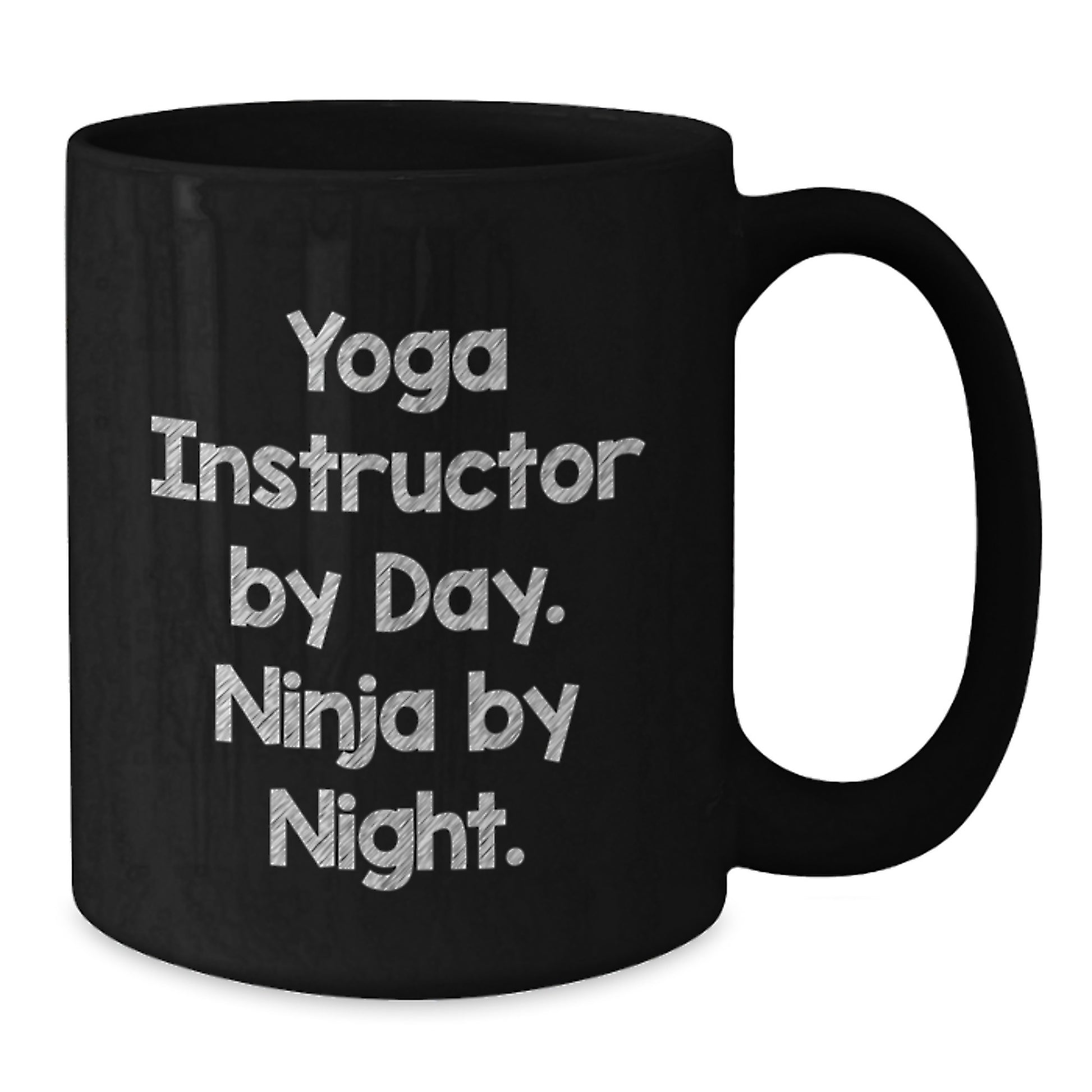 Funny Yoga Instructor Gifts from Men, Women, Friends, or Family - Black Coffee Mug - Gift for Yoga Instructor By Day. Ninja By Night. - Additional