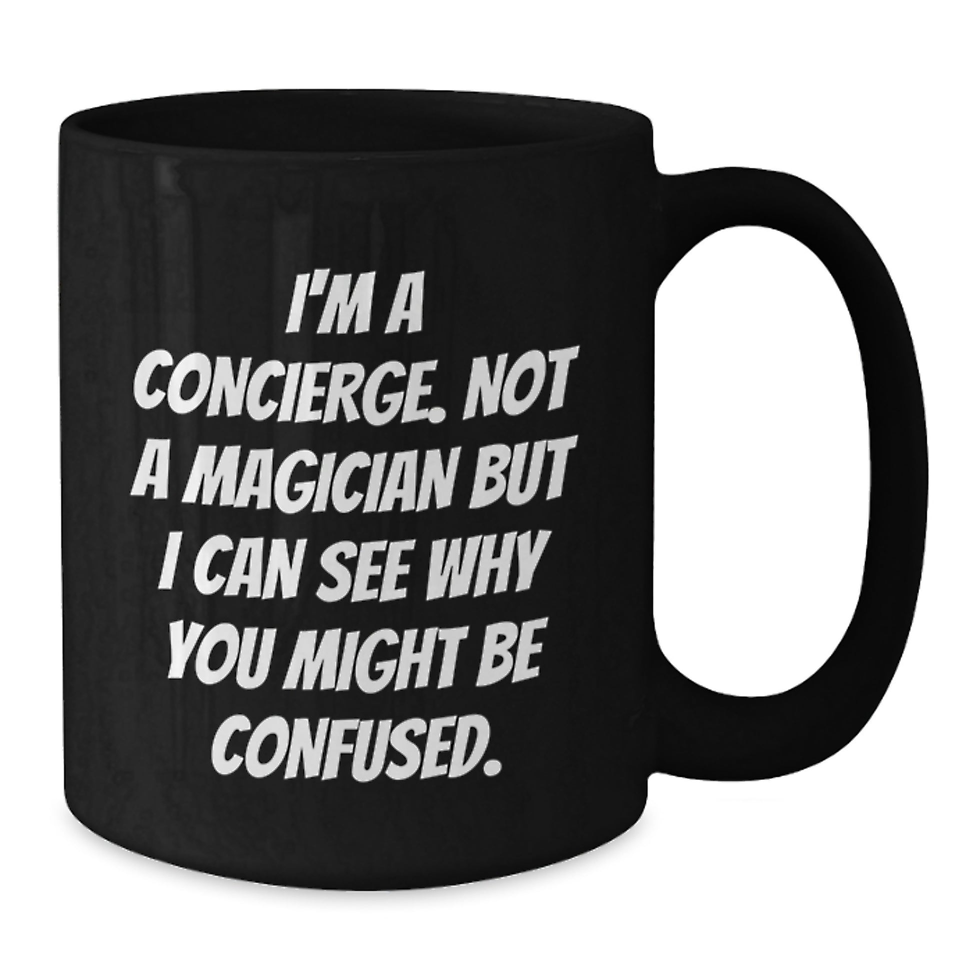 Funny Concierge Gifts for Men - Black Coffee Mug Christmas Unique Finds from Friends - Additional