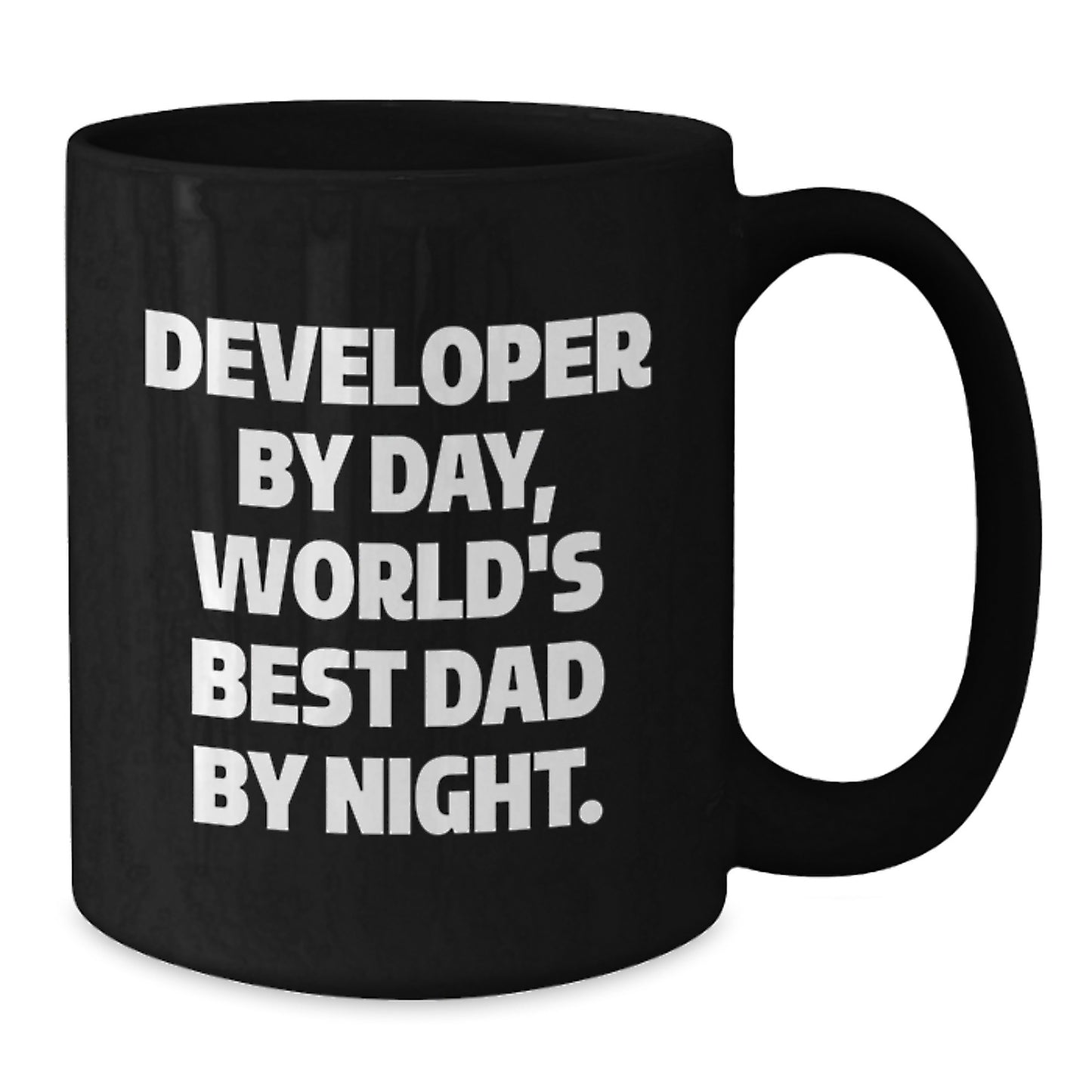 Funny Developer Gifts, Black Coffee Mug for Men, World's Best Dad Developer Mug, Christmas Unique Gifts from Dad to Developer Friend - Additional