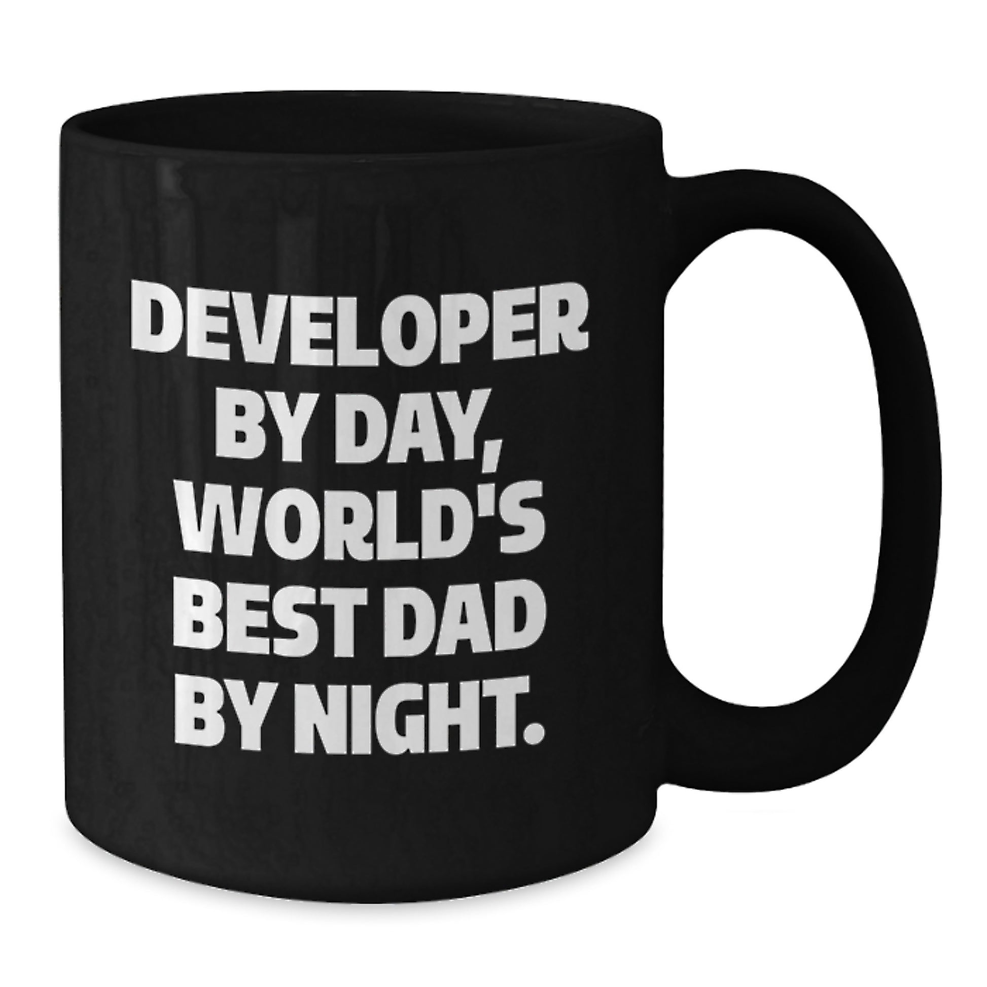 Funny Developer Gifts, Black Coffee Mug for Men, World's Best Dad Developer Mug, Christmas Unique Gifts from Dad to Developer Friend - Additional