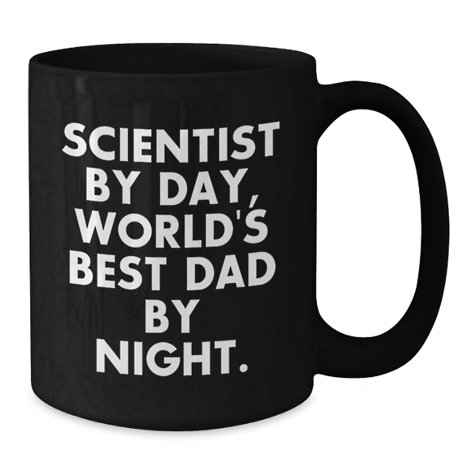 Funny Scientist Gifts for Men, Black Coffee Mug, Scientist By Day World's Best Dad By Night, Christmas Unique Gifts, Gifts from Family - Additional