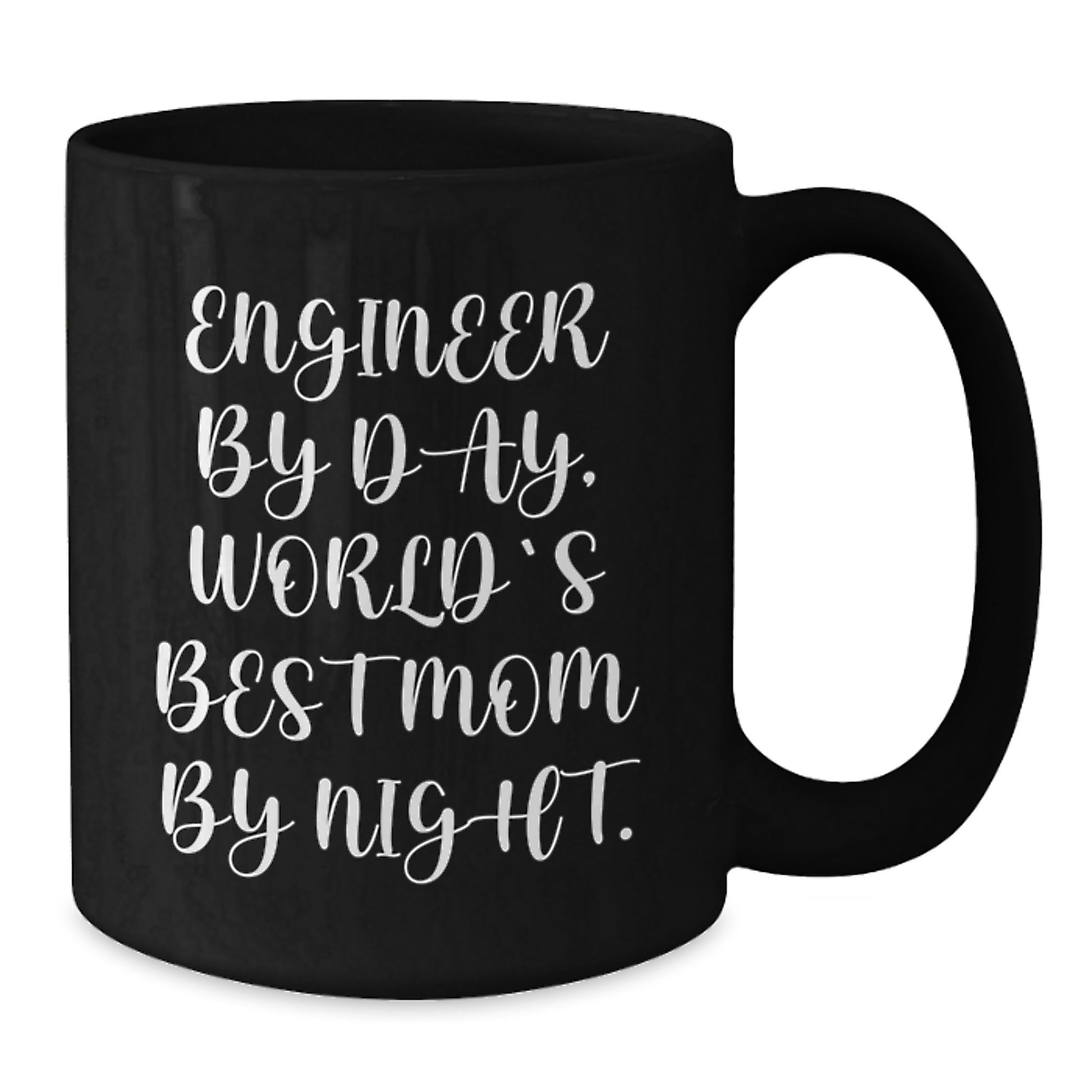 Funny Inspirational Engineer Gifts for Christmas - Engineer By Day, World's Best Mom By Night. Gifts from Mom to Engineer Friends and Family - Black Coffee Mug - Additional