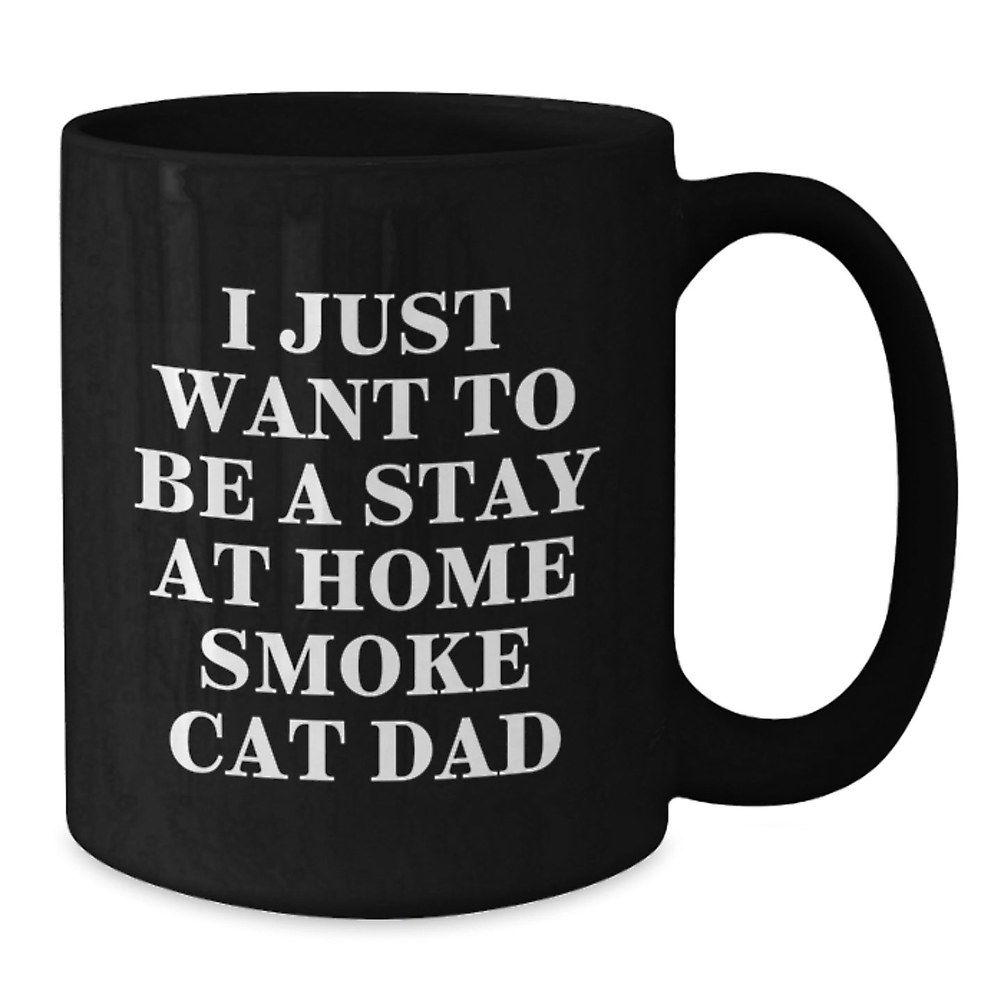 Funny Smoke Cat Dad Gifts from Friends for Graduation Unique Smoke Cat Mugs, 'I Just Want To Be A Stay At Home Smoke Cat Dad' Quote, Black Coffee Mug - Additional