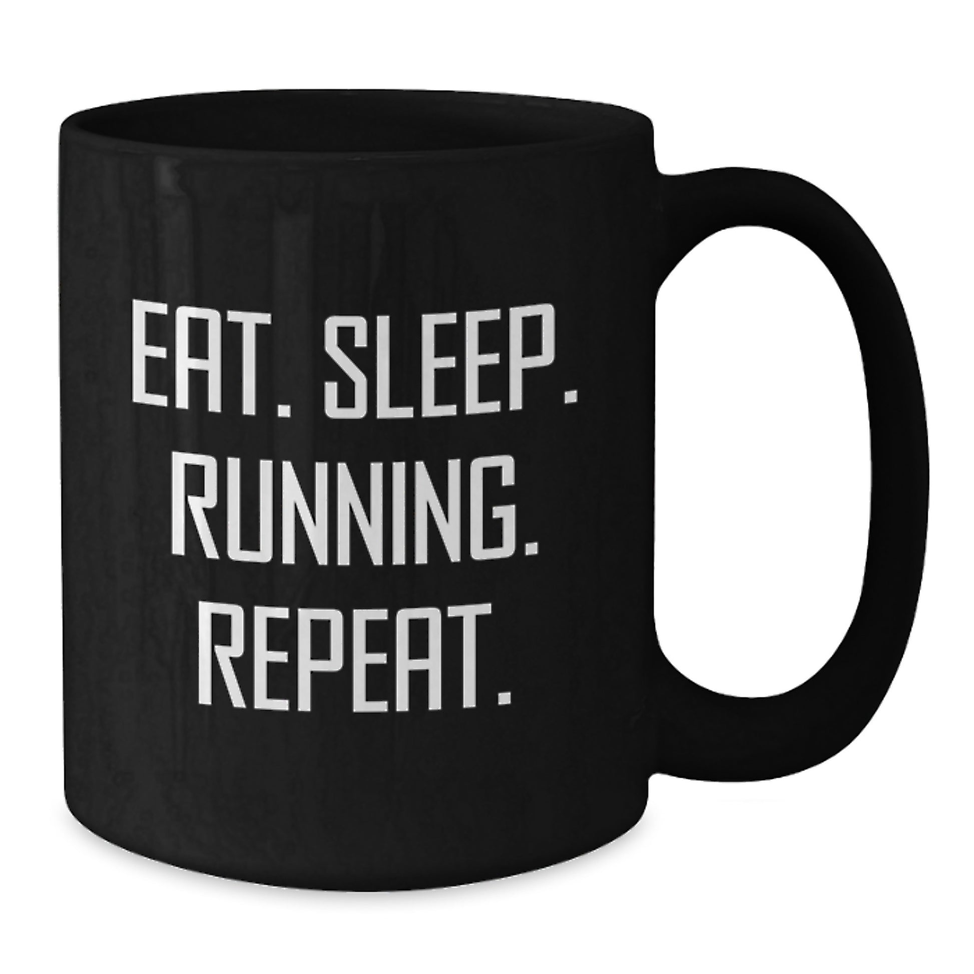 Funny Running Gift for Men Friends Coworkers Black Coffee Mug Eat. Sleep. Running. Repeat. - Additional
