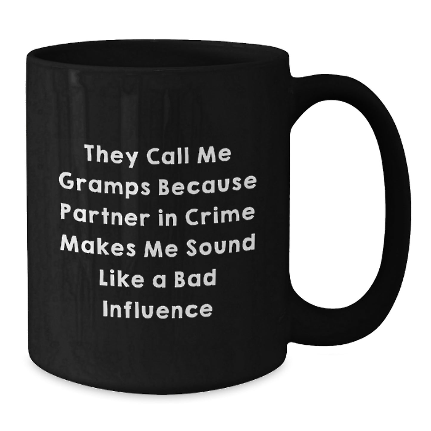 Funny Gramps Gifts from Men for Him, Unique Black Coffee Mugs, Christmas Unique Gifts, Partner in Crime Quote - Additional