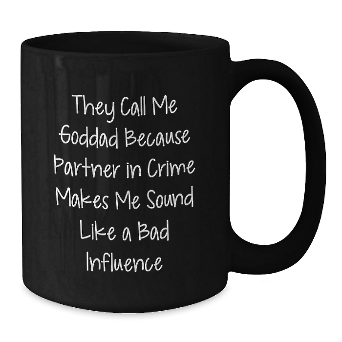 Funny Goddad Gifts, Black Coffee Mug, Perfect for Partner In Crime, Christmas Unique Presents, Gifts from Men to Goddad - Additional