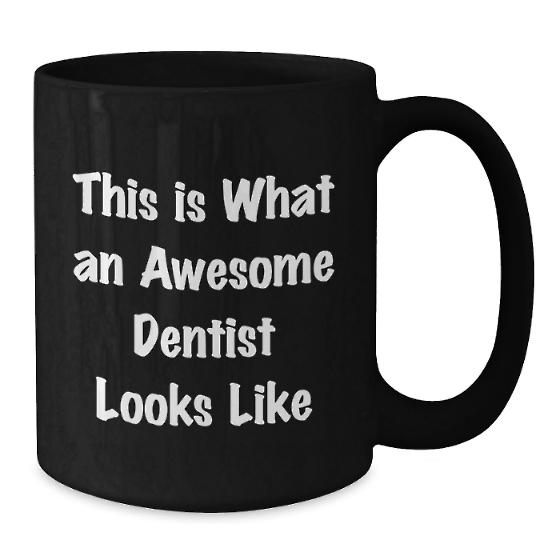 Funny Dentist Gifts for Men, Black Coffee Mug from Family, Unique Birthday Unique Gifts for Dentist, Inspirational 'This Is What An Awesome Dentist Looks Like' Quote - Additional