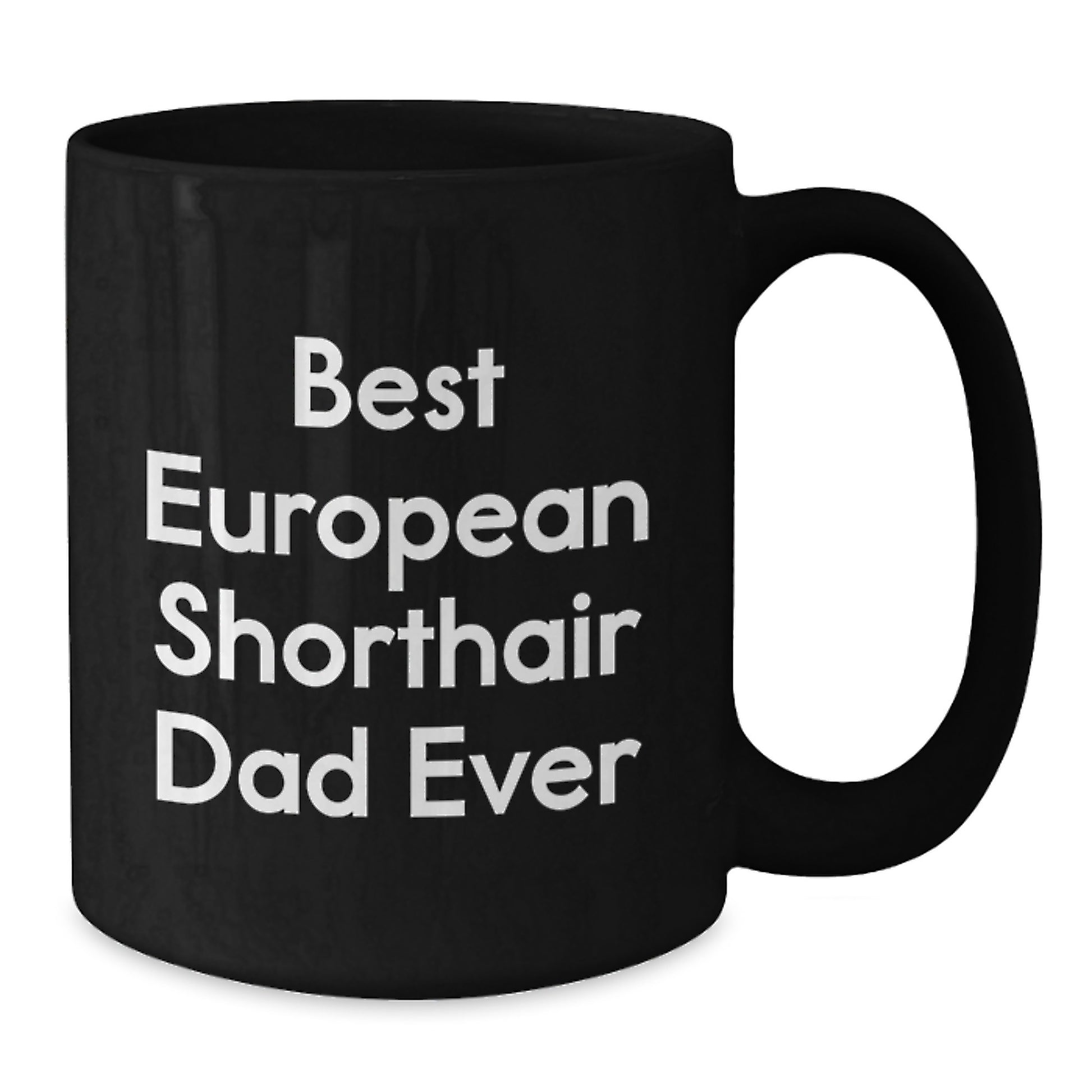 Funny European Shorthair Cat Dad Gifts, Black Coffee Mugs for Birthday, 'Best European Shorthair Dad Ever' Quotes, Gifts from Family for European Shorthair Cat, Unique Birthday Unique Gifts - Additional