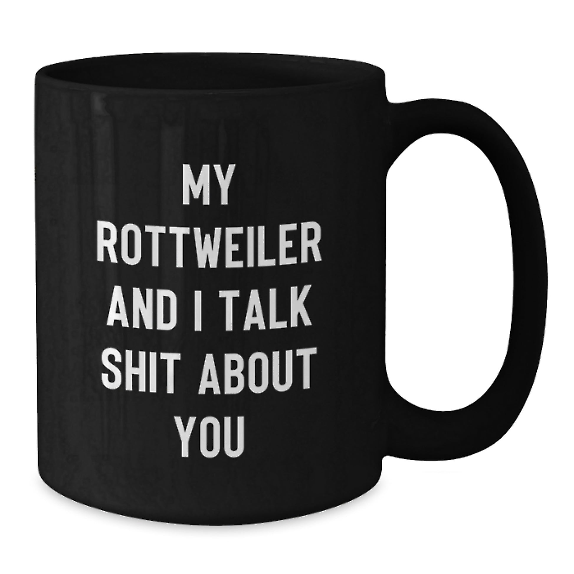 Rottweiler Dog Lovers Black Coffee Mug Funny Birthday Unique Gift for Friends from Rottweiler Enthusiasts - Additional