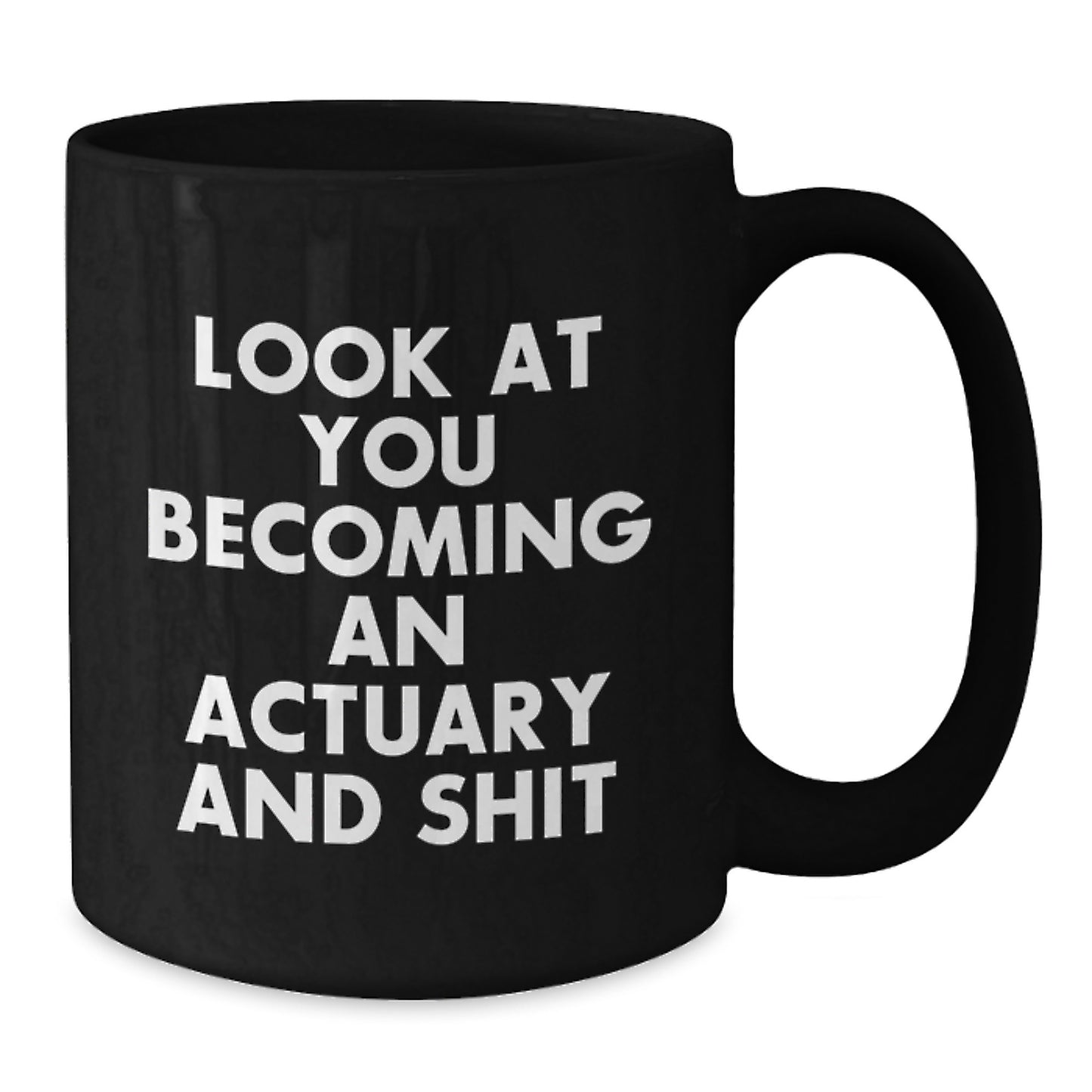 Funny Actuary Gifts for Actuary Men from Friends, Graduation Unique Gifts, Black Coffee Mug with 'Look At You Becoming An Actuary And Shit' Quote - Additional